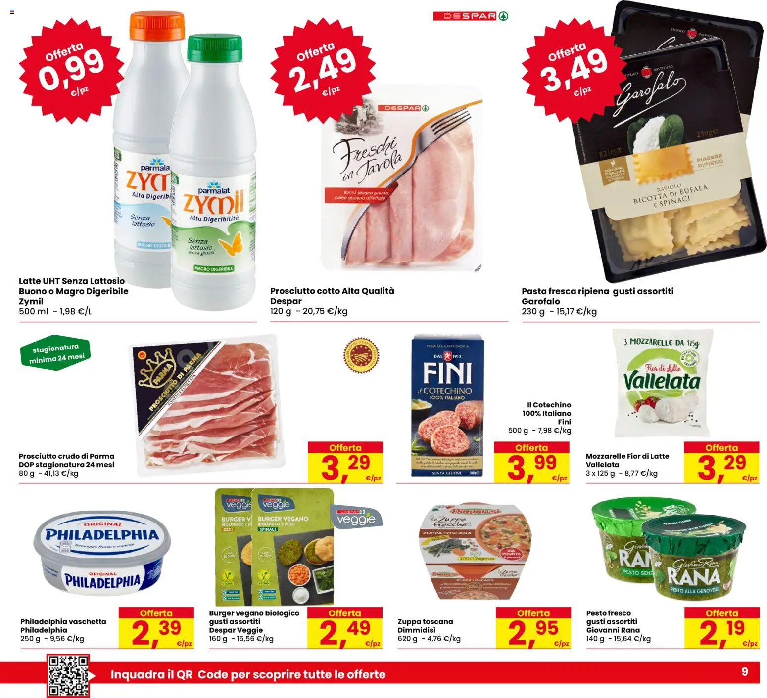 Volantino Eurospar del 30.10.2025 | Pagina: 9 | Prodotti: Prosciutto Cotto, Ceci, Prosciutto, Spinaci