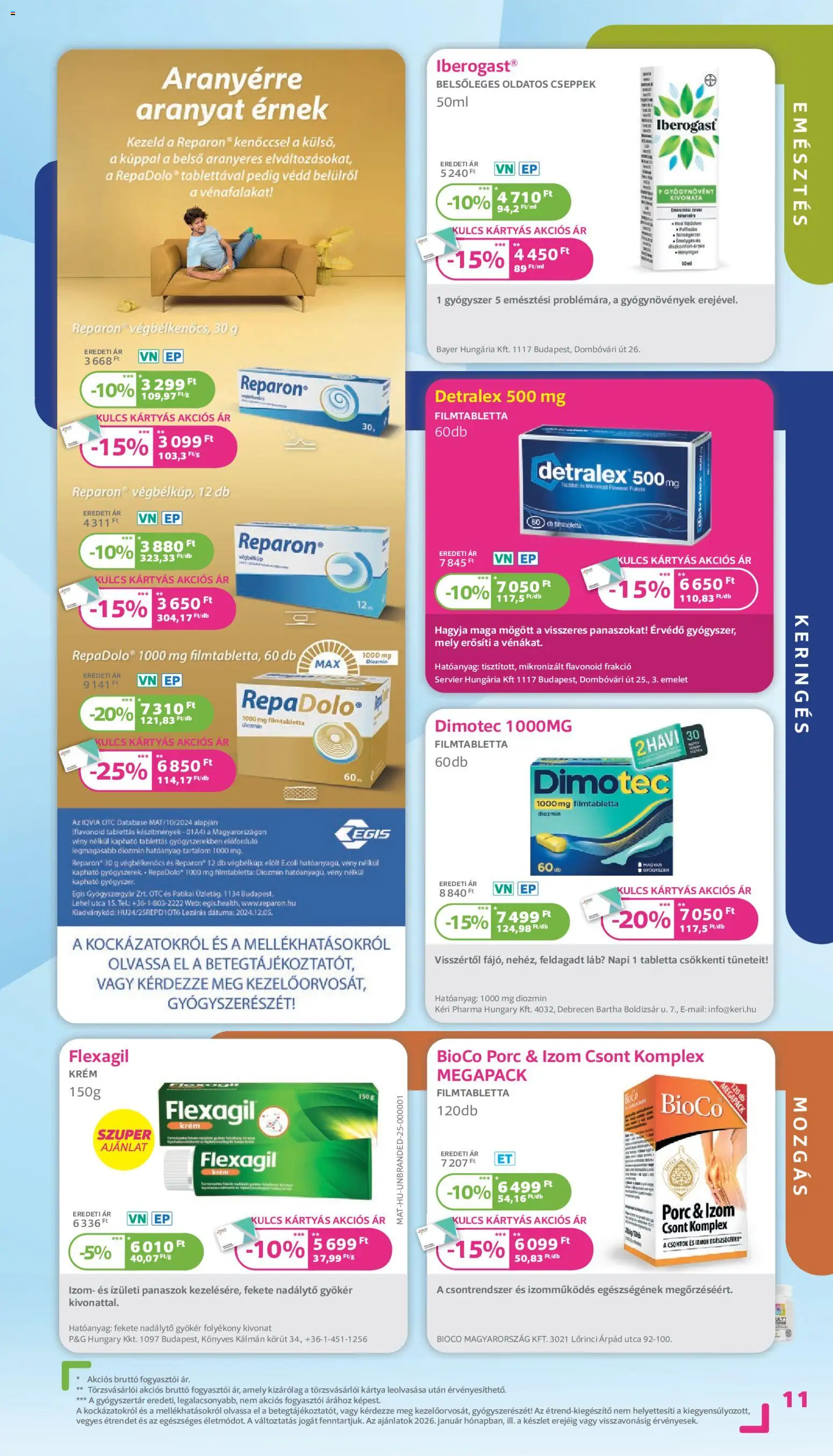 Kulcs Patika akciós ujság - amely érvényes a következő dátumtól: 01.01.2026 | Oldal: 11