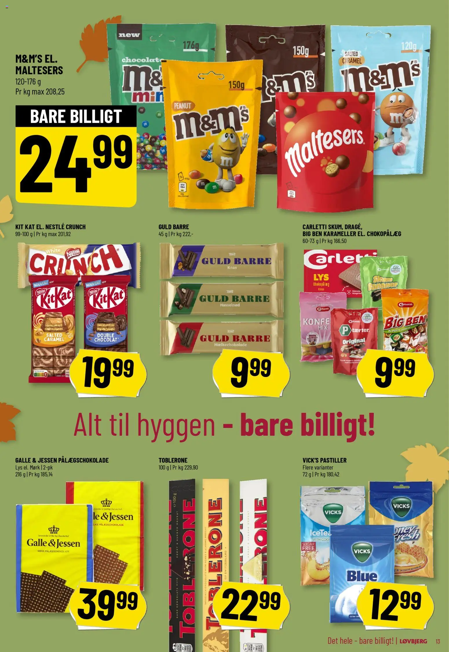 Løvbjerg tilbudsavis – gyldig fra 24.10.2025 | Side: 13 | Produkter: Pålægschokolade, Karameller