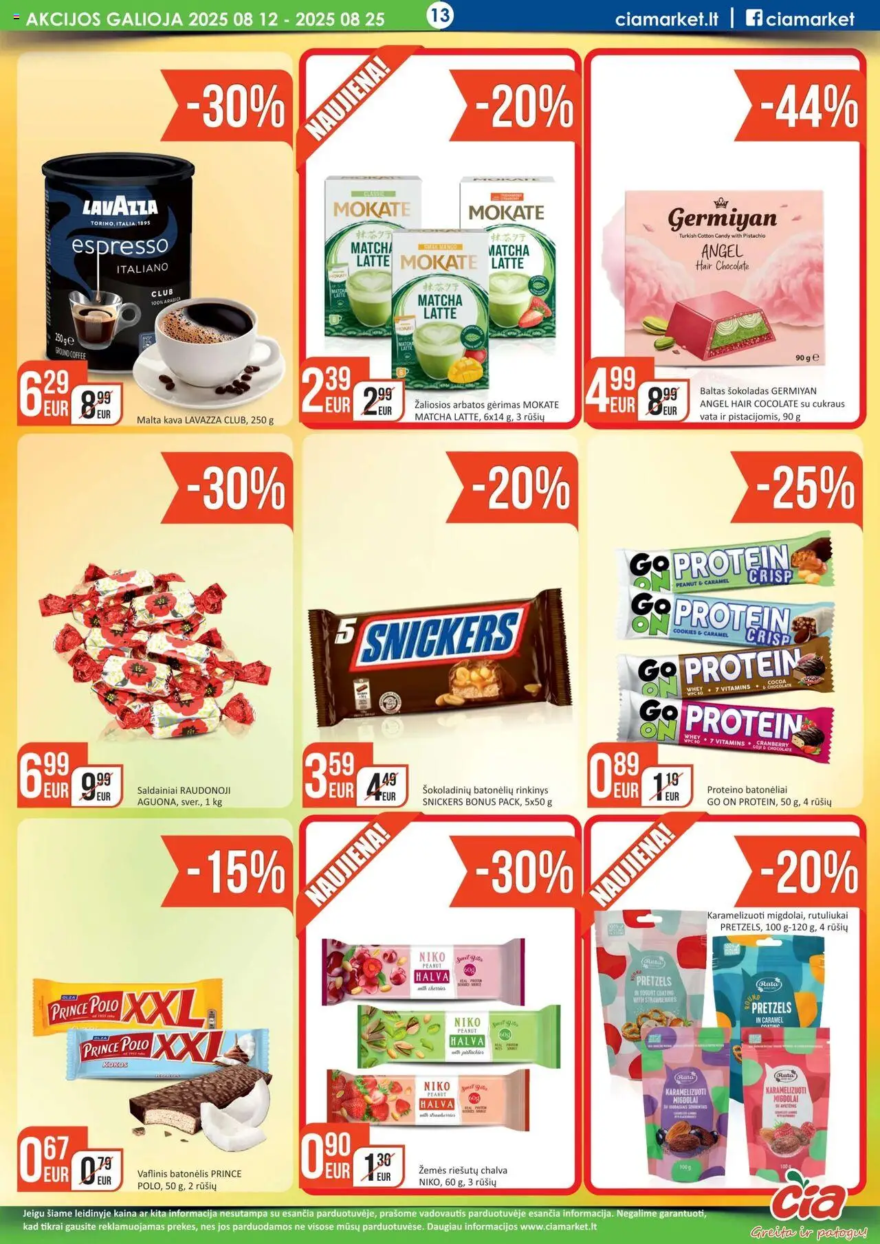 ČIA MARKET leidinys│galioja nuo 12.08.2025 | Puslapis: 13 | Prekių: Kava, Šokoladas, Saldainiai, Vata