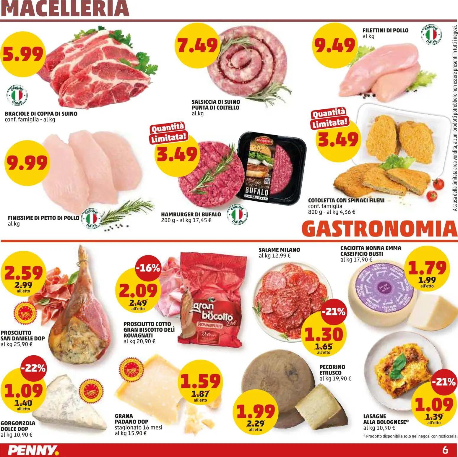 Volantino PENNY del 26.02.2026 | Pagina: 6 | Prodotti: Pollo, Suino, Hamburger, Bufalo