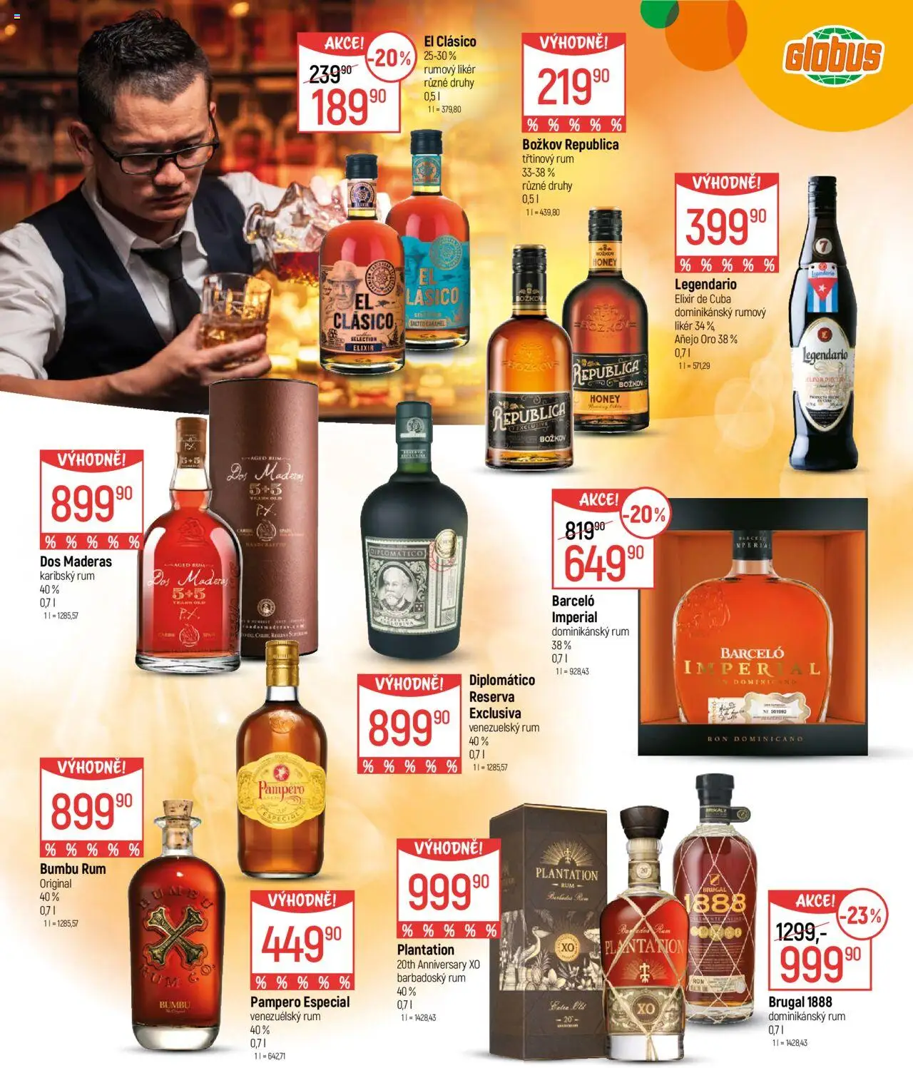 Globus leták - Chutě podzimu od 24.09.2025 | Strana: 5 | Produkty: Rum, Božkov Republica, Božkov, Legendario
