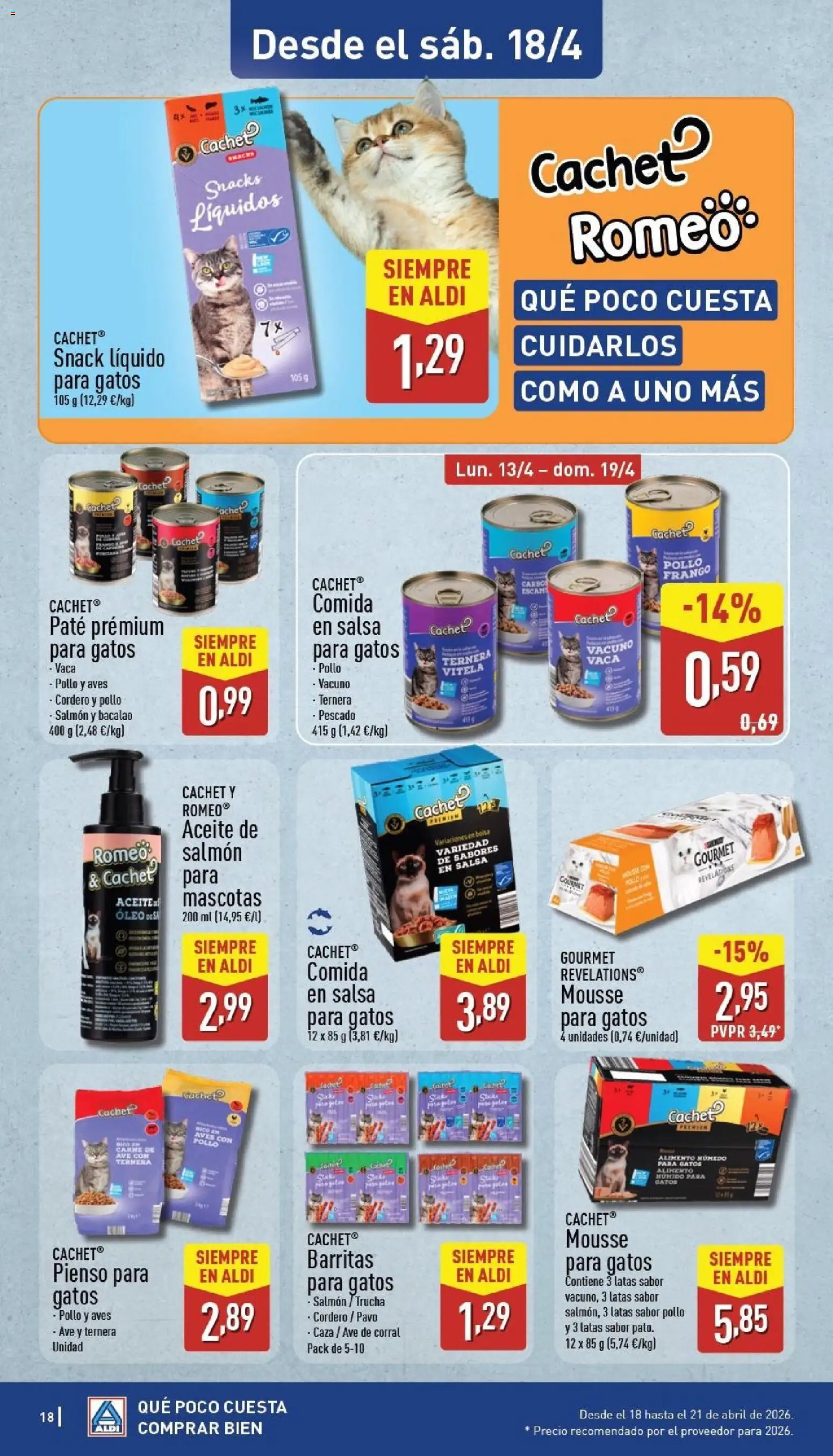 Aldi folleto Baleares │ válido desde el 13.04.2026 | Página: 18 | Productos: Mousse, Paté, Pescado, Φίλτρο καφέ