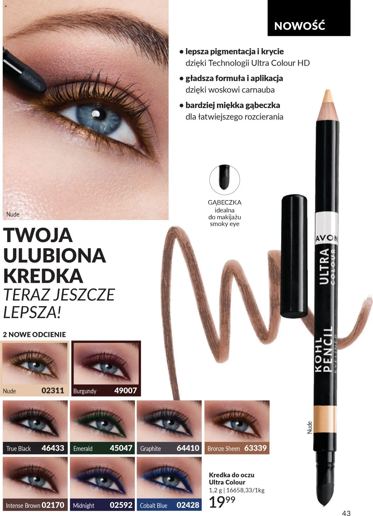 Avon Katalog 1 2026 od 01.01.2026 | Strona: 42 | Produkty: Eyeliner, Kredka do oczu