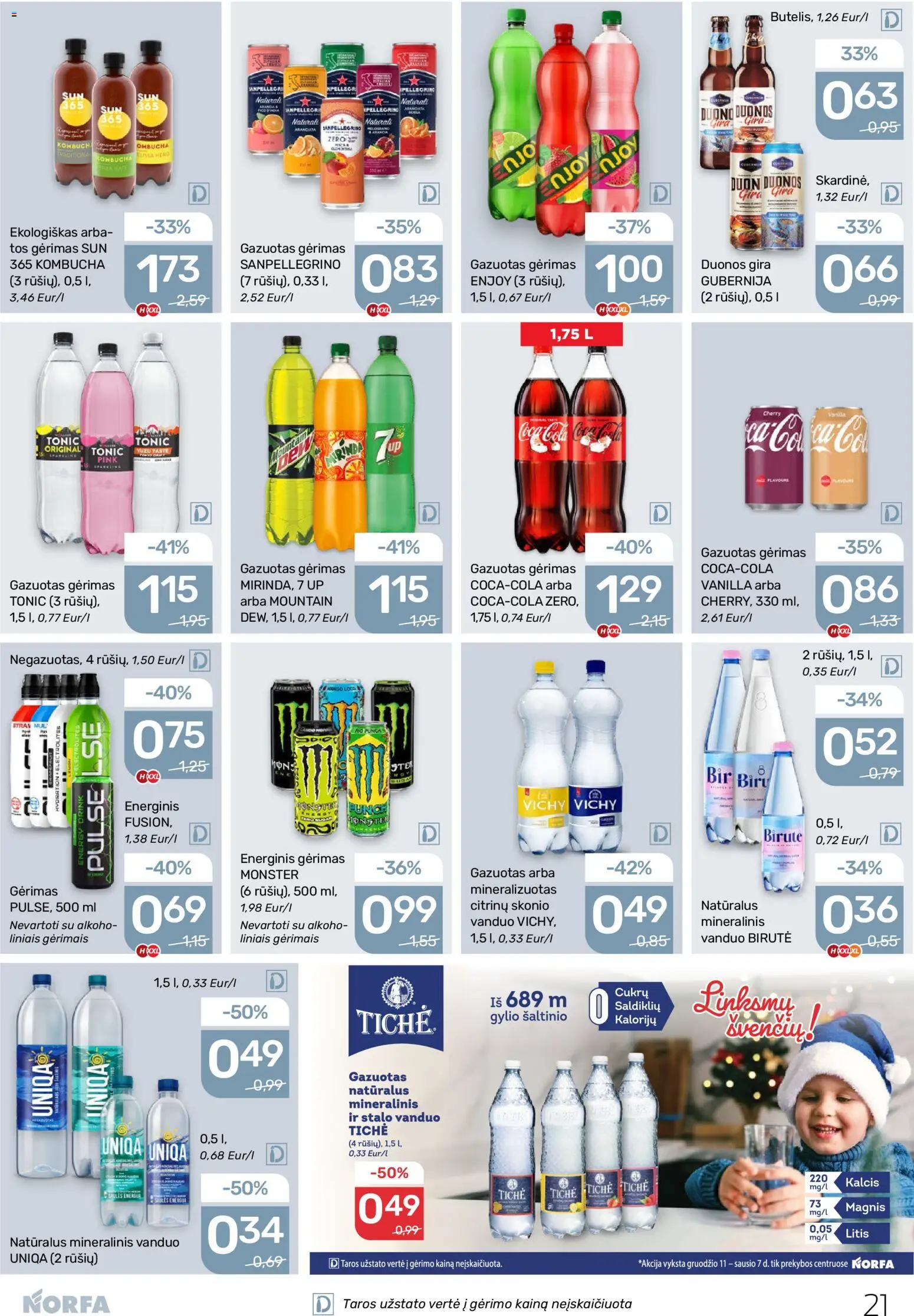NORFA akcijos nuo 11.12.2025 | Puslapis: 21 | Prekių: Energinis gėrimas, Mineralinis vanduo