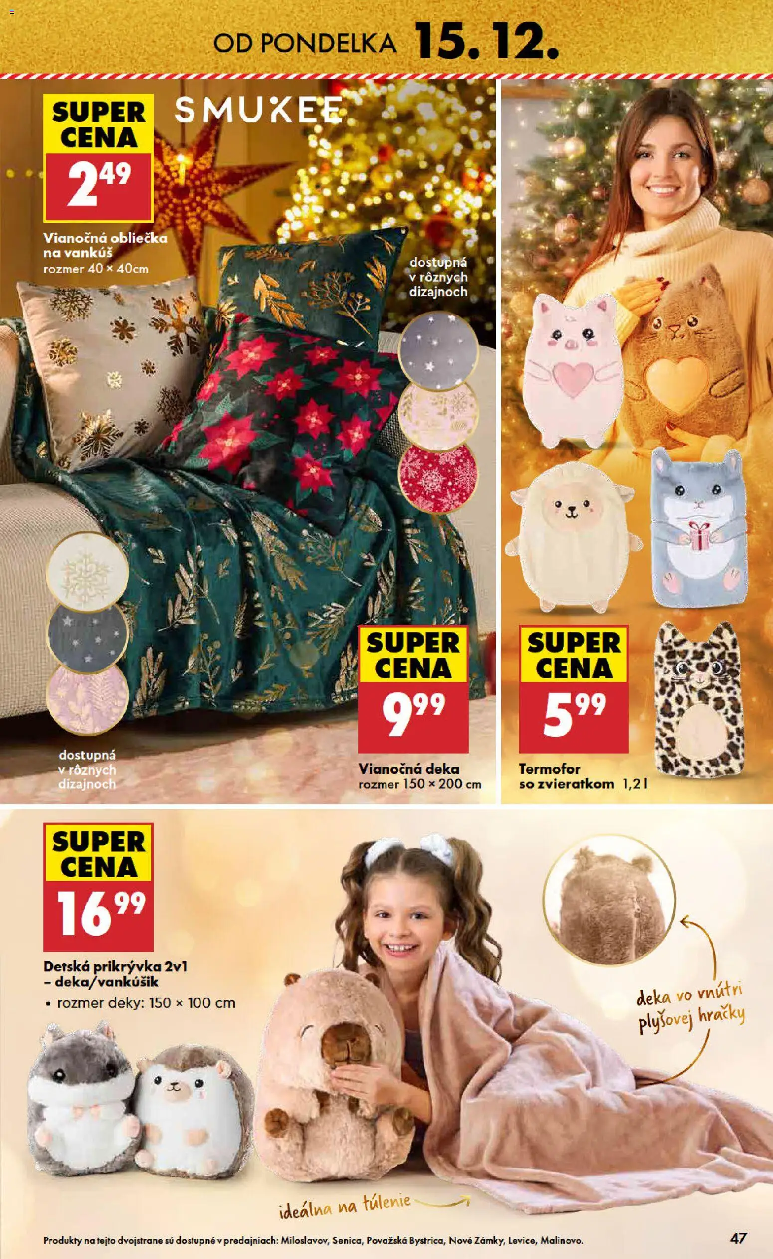 Nové Biedronka akcie – leták je platný od 11.12.2025 | Strana: 47 | Produkty: Vankúš, Prikrývka, Deky, Hračky