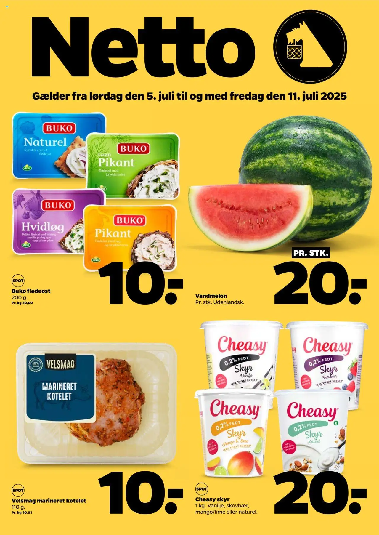 Netto Tilbudsavis gyldig fra 05.07.2025 | Side: 1 | Produkter: Purløg, Skyr, Løg, Vanilje