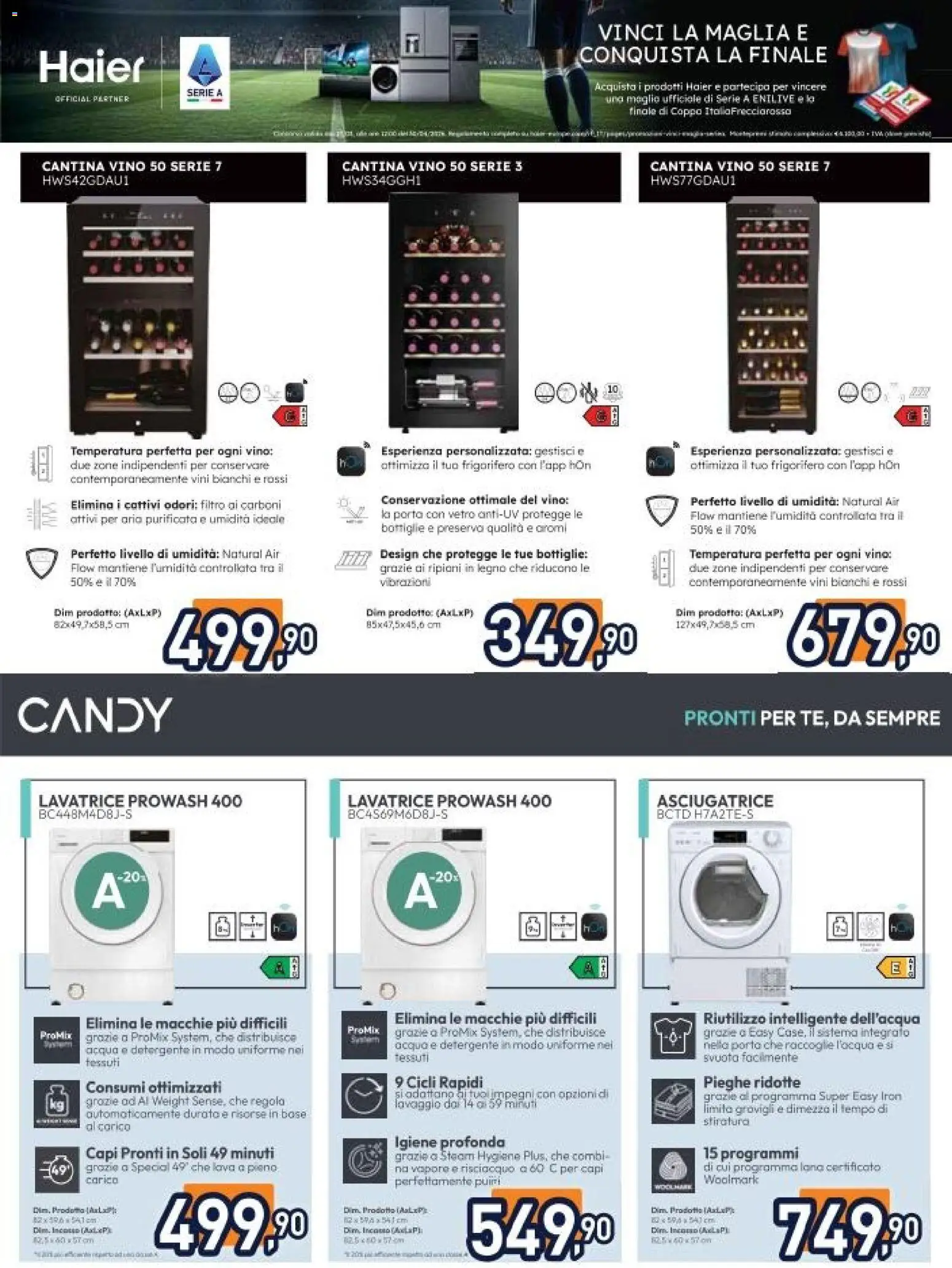 Volantino Unieuro del 03.04.2026 | Pagina: 47 | Prodotti: Acqua, Lavatrice, Asciugatrice, Frigorifero