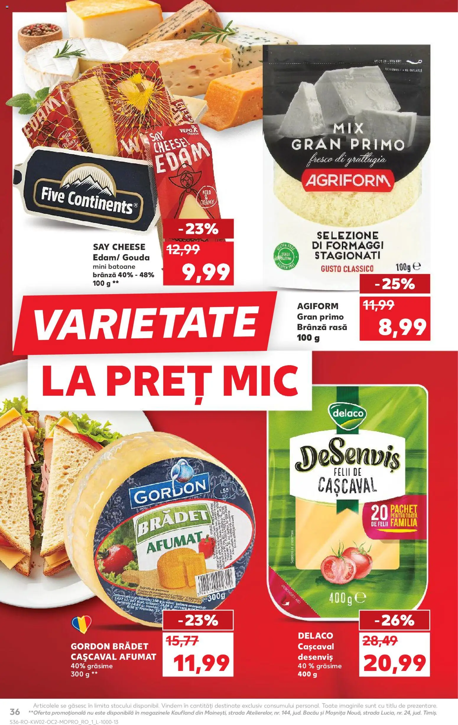 Kaufland RO akciós ujság - amely érvényes a következő dátumtól: 07.01.2026 | Oldal: 36 | Termékek: Gouda