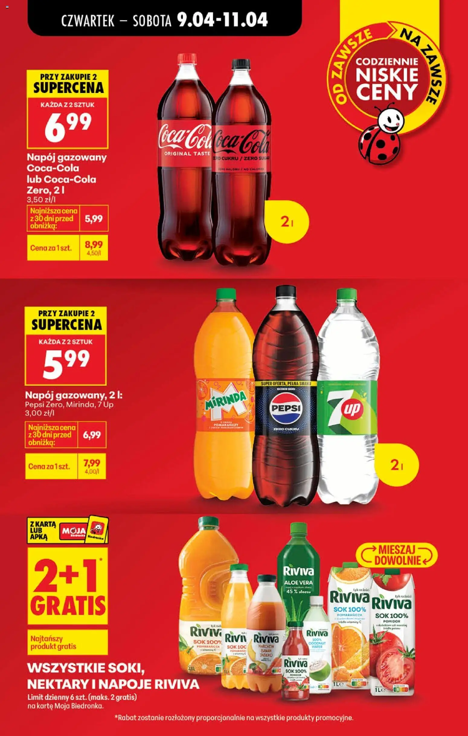 Biedronka Polsko leták - Codziennie niskie ceny od 09.04.2026 | Strana: 16 | Produkty: Pepsi, Banán, Mirinda, Aloe vera