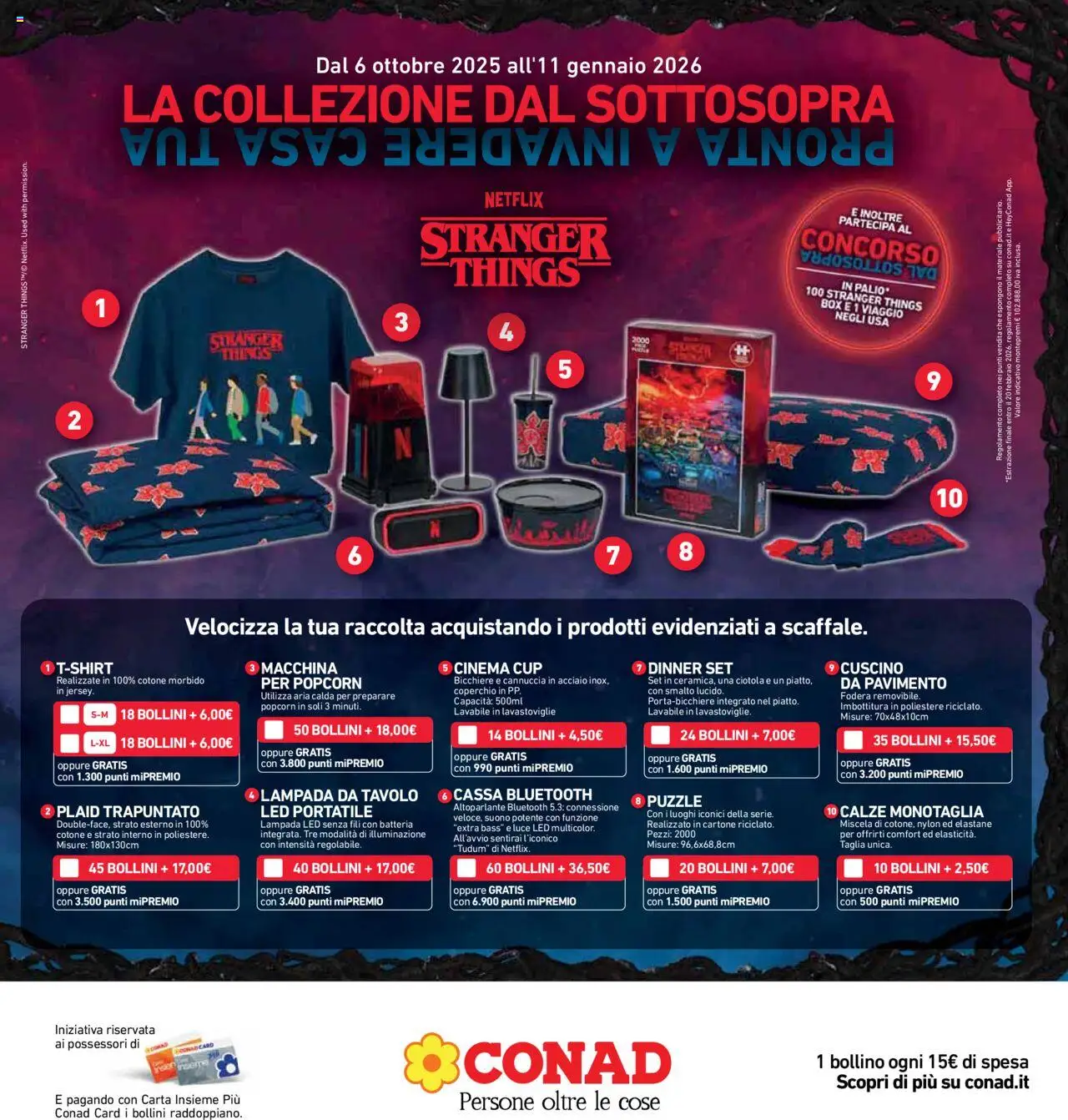 Volantino Conad del 08.10.2025 | Pagina: 25 | Prodotti: Altoparlante, T-shirt, Lavastoviglie, Cuscino