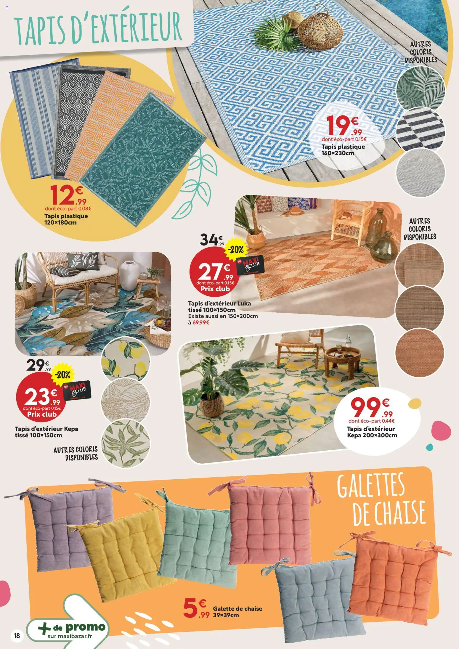 {H1} | Page: 18 | Produits: Chaise, Tapis, Galette de chaise