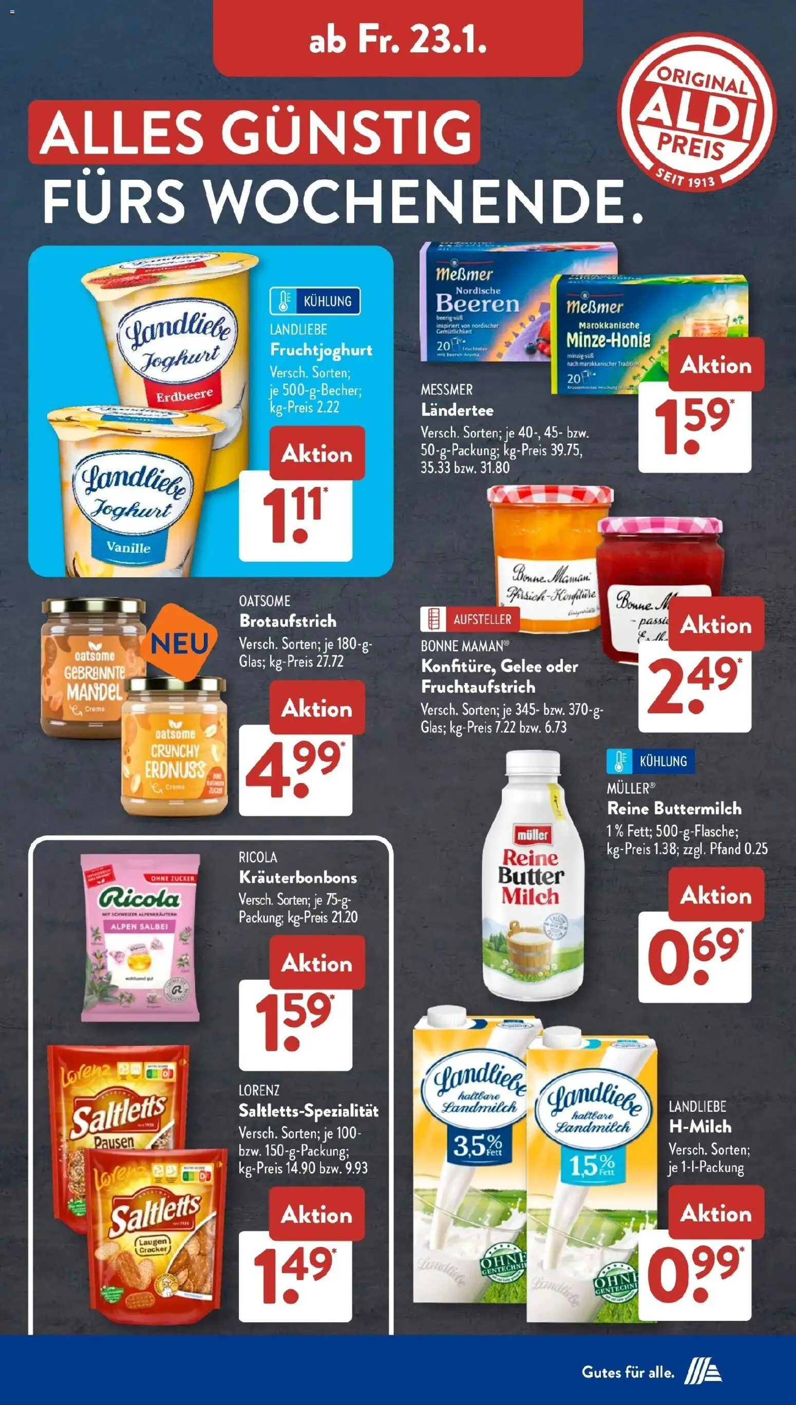 Aldi Süd Prospekt 	 – gültig ab 19.01.2026 | Seite: 23 | Produkte: Messmer, Fruchtjoghurt, Zucker, Bonne maman