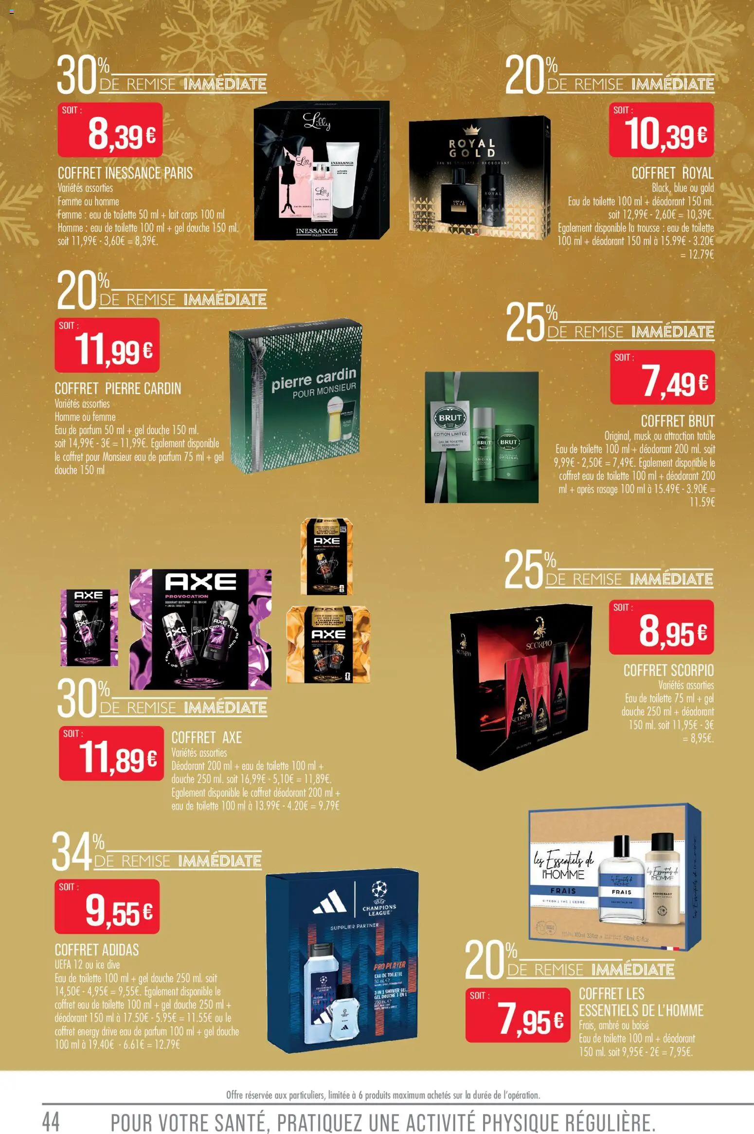 {H1} | Page: 44 | Produits: Gel douche, Coffret Scorpio, Douche, Lait