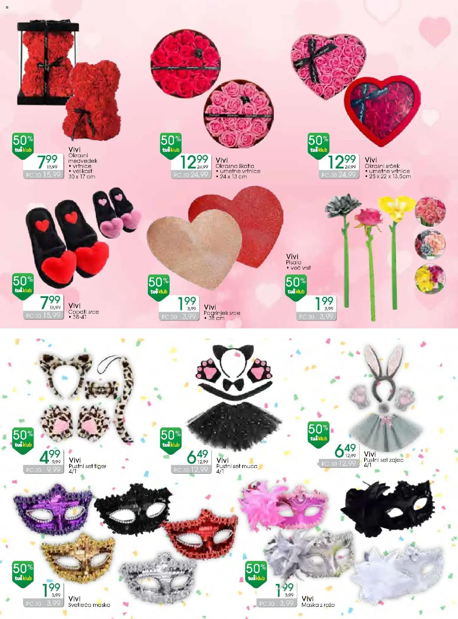 Novi Tuš drogerija katalog ponudbe – veljaven od 14.01.2026 | Stran: 2 | Izdelki: Pogrinjek, Skatla, Maska, Copati