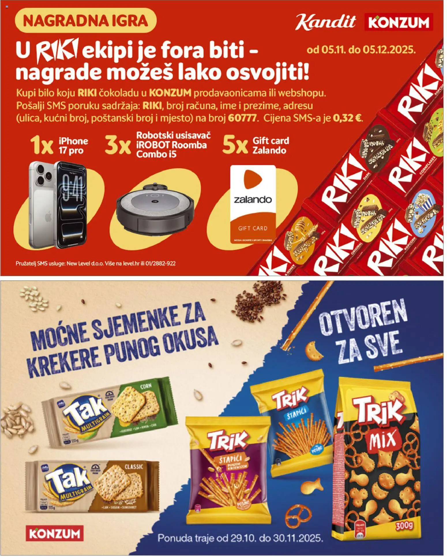 Konzum katalog | vrijedi od 29.10.2025 | Stranica: 47 | Proizvodi: Usisavač, Čokolada, Štapići, Igra