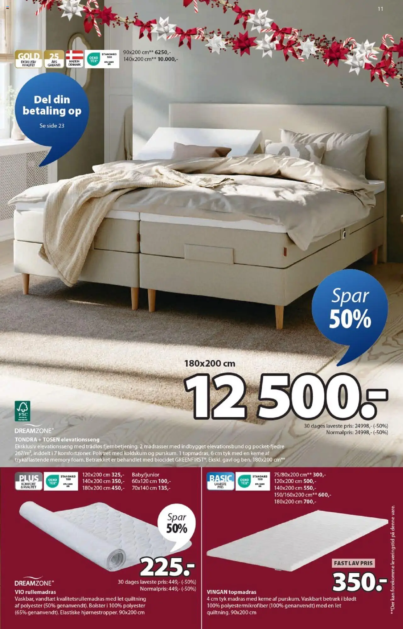 JYSK tilbudsavis – gyldig fra 17.10.2025 | Side: 11 | Produkter: Madras, Elevationsseng