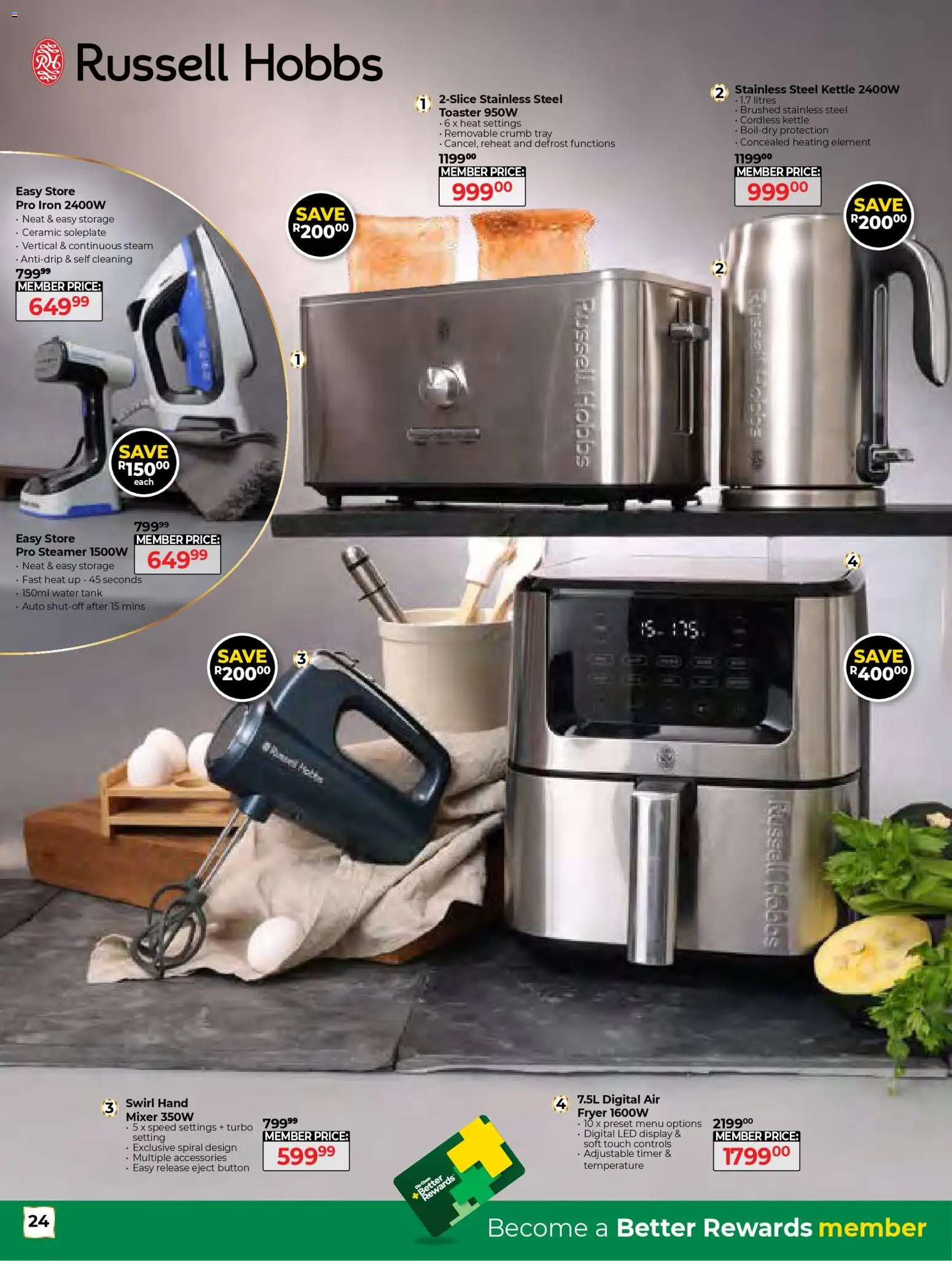 New Dis-Chem catalogue – valid from 25.11.2025 | Page: 24 | Products: Tray, Kettle, Toaster, Fryer