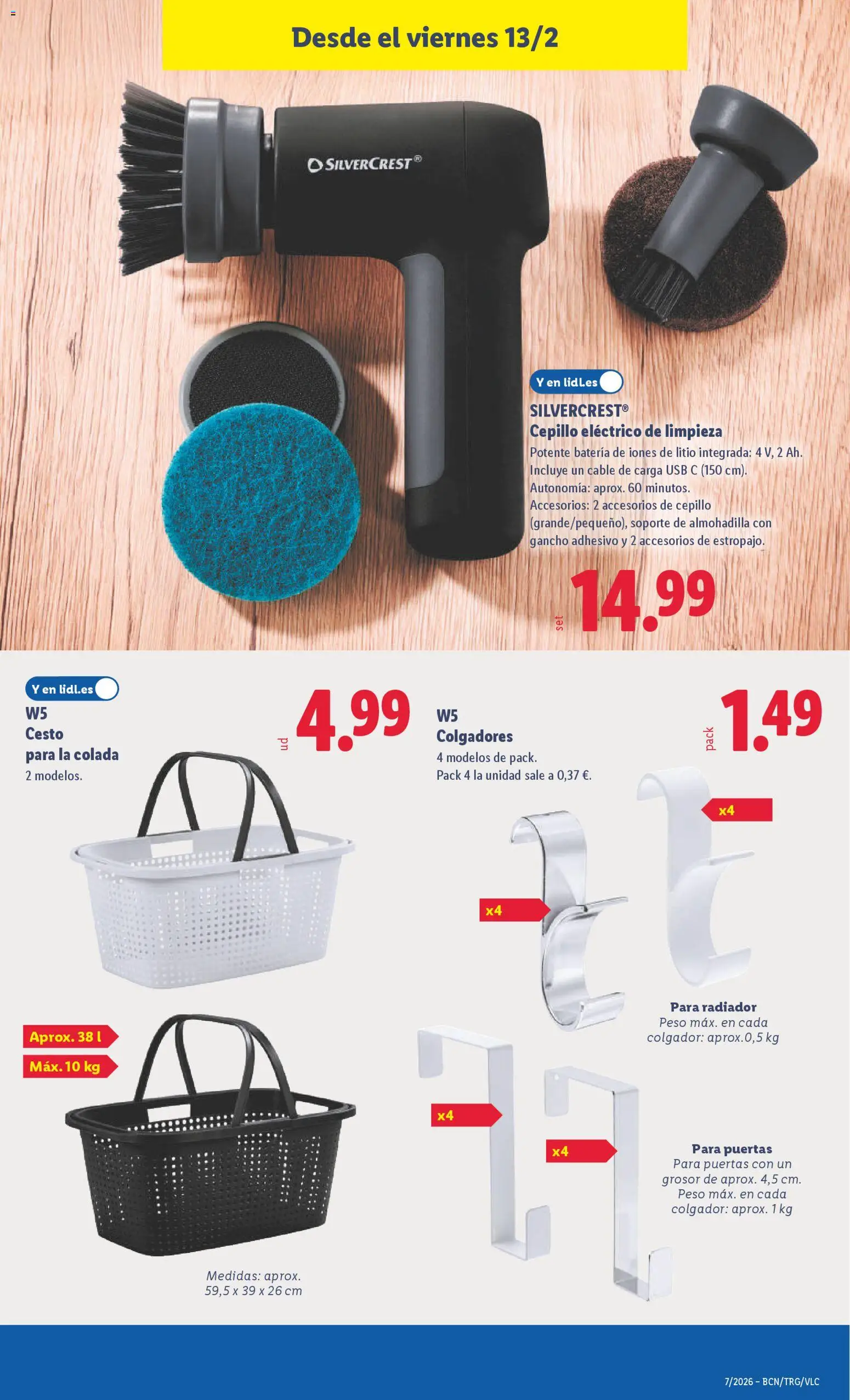 Lidl folleto de bazar │ válido desde el 09.02.2026 | Página: 25 | Productos: Cepillo, Cable, Peso, Radiador