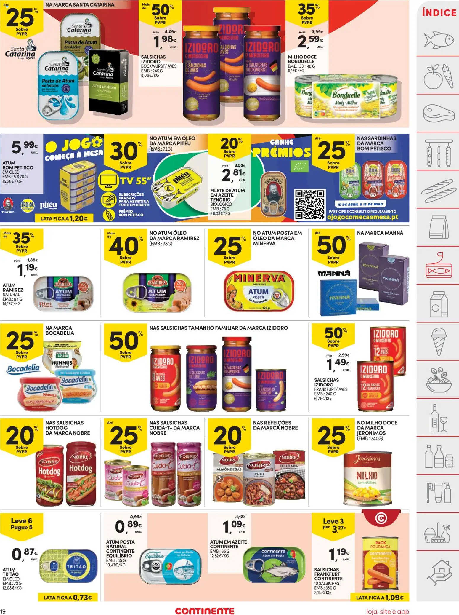 Continente folheto │ válido de 14.04.2026 | Página: 19 | Produtos: Azeite, Caranguejo, Mesa, Milho