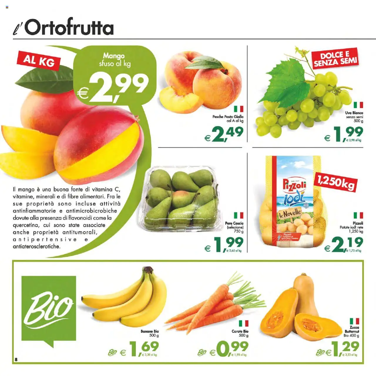 Volantino Decò del 22.08.2025 | Pagina: 9 | Prodotti: Banane, Patate, Pasta, Zucca