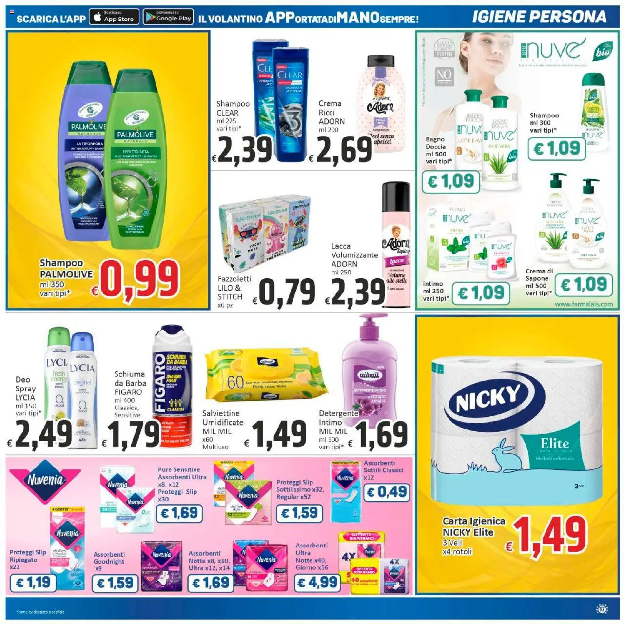 Volantino Paghi Poco del 10.10.2025 | Pagina: 17 | Prodotti: Lacca, Intimo, Latte, Bagno
