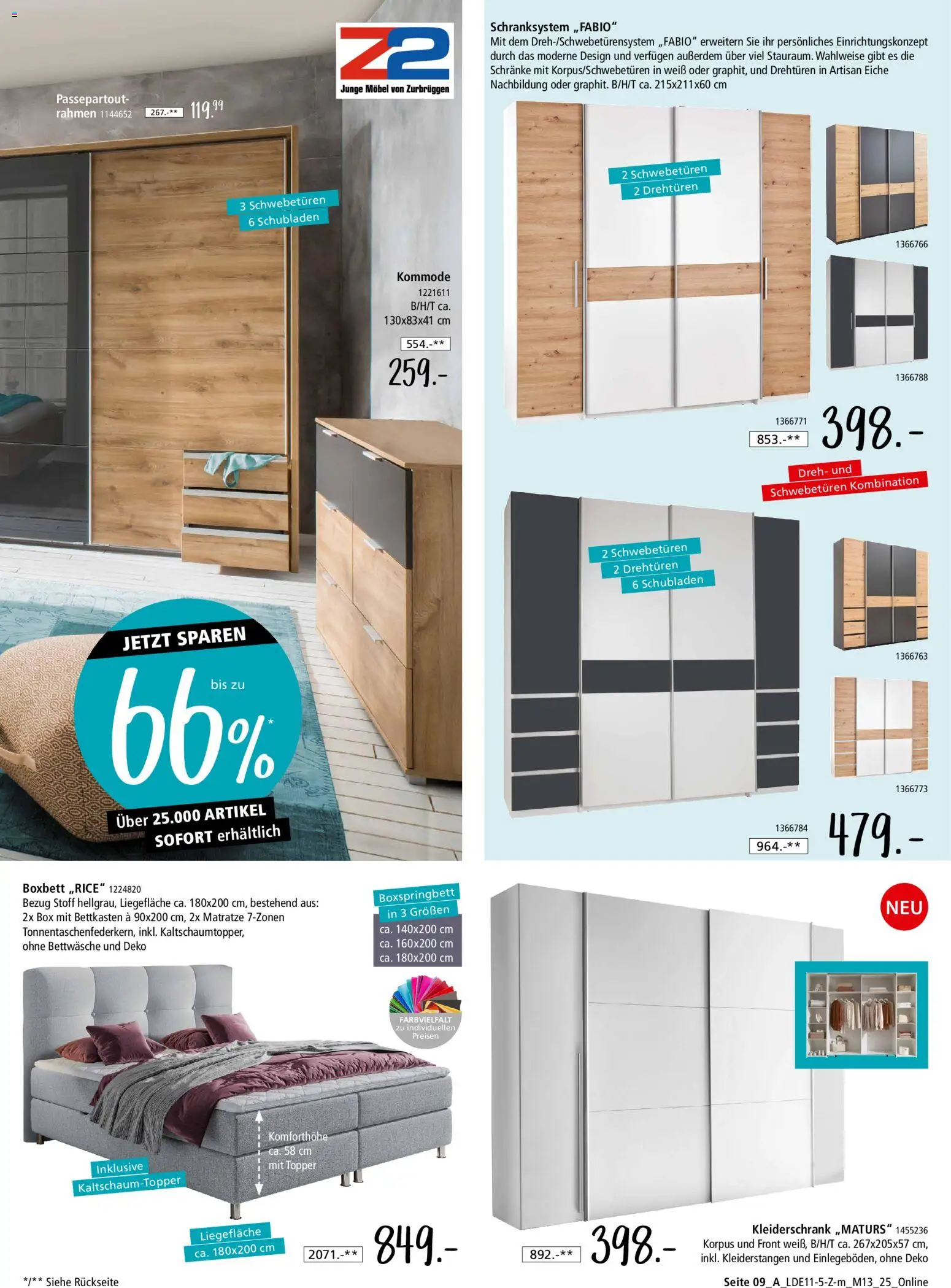 Zurbrüggen Z2-Junges Wohnen – gültig ab 08.11.2025 | Seite: 17 | Produkte: Matratze, Kommode, Box, Bettwäsche