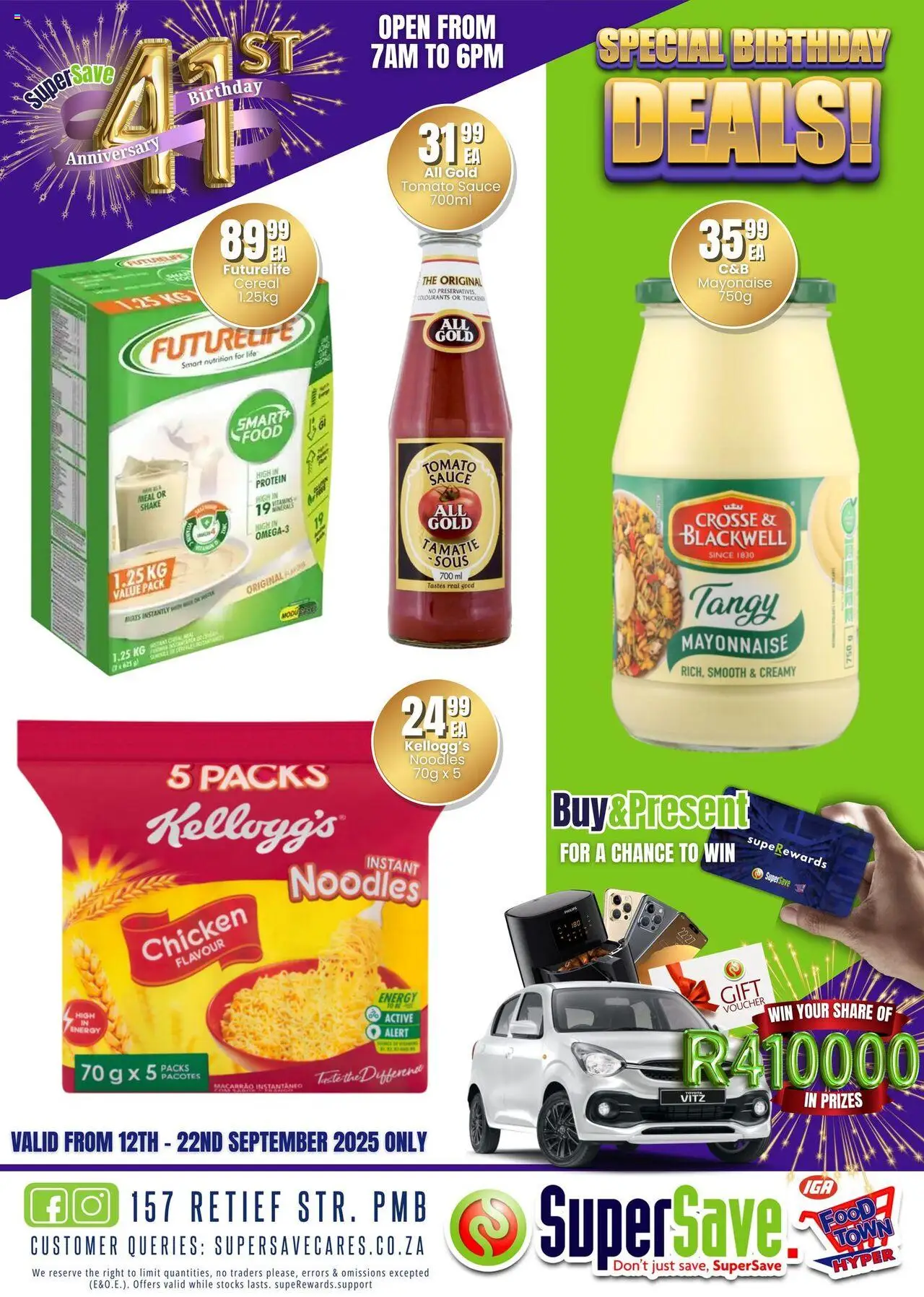 New Super Save catalogue – valid from 16.09.2025 | Page: 3 | Products: Noodles, Tomato sauce, Mayonnaise, Sauce