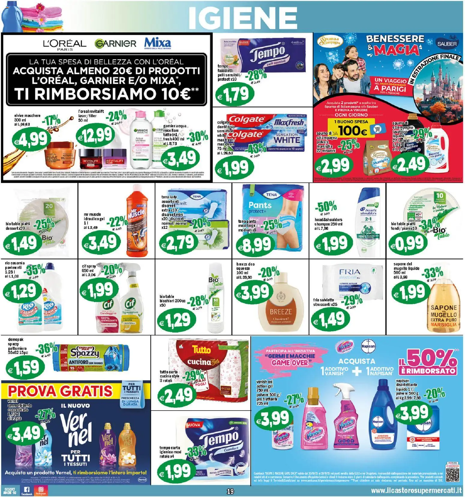 Volantino Il Castoro del 29.10.2025 | Pagina: 19 | Prodotti: Sapone, Ammorbidente, Tè, Lavatrice