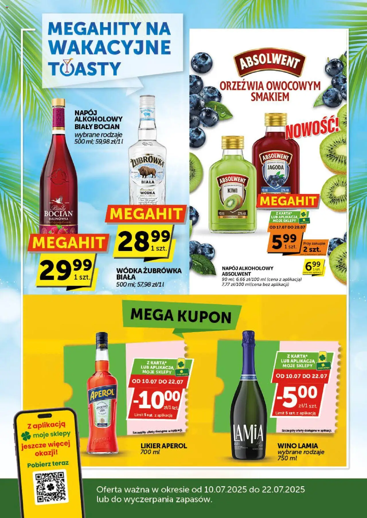Euro Sklep Gazetka alkoholowa od 10.07.2025 | Strona: 1 | Produkty: Żubrówka, Wino, Kiwi, Wódka