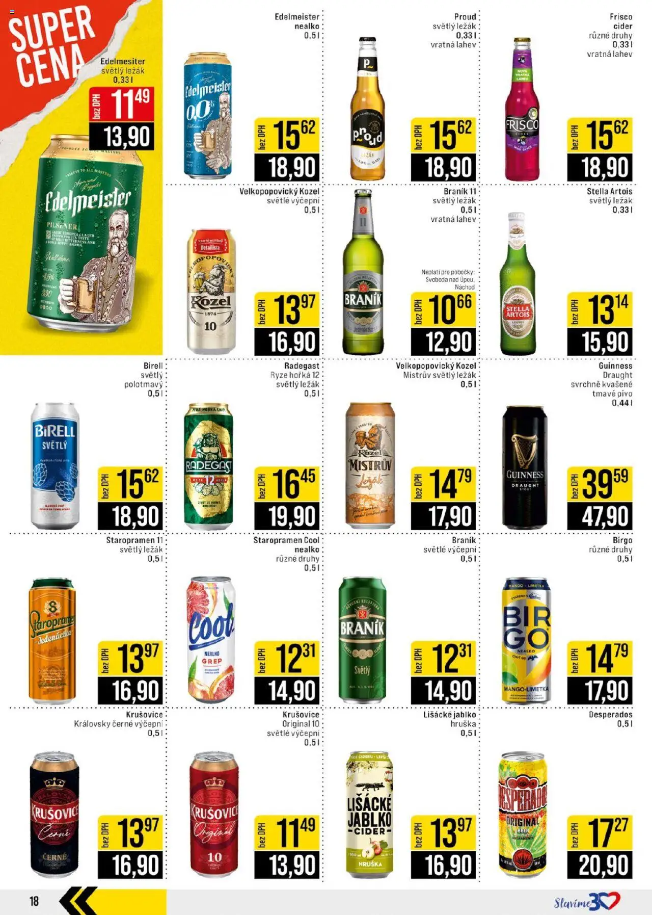 Jip leták - Ostatní prodejny od 18.06.2025 | Strana: 18 | Produkty: Braník, Stella Artois, Lišácké jablko, Láhev