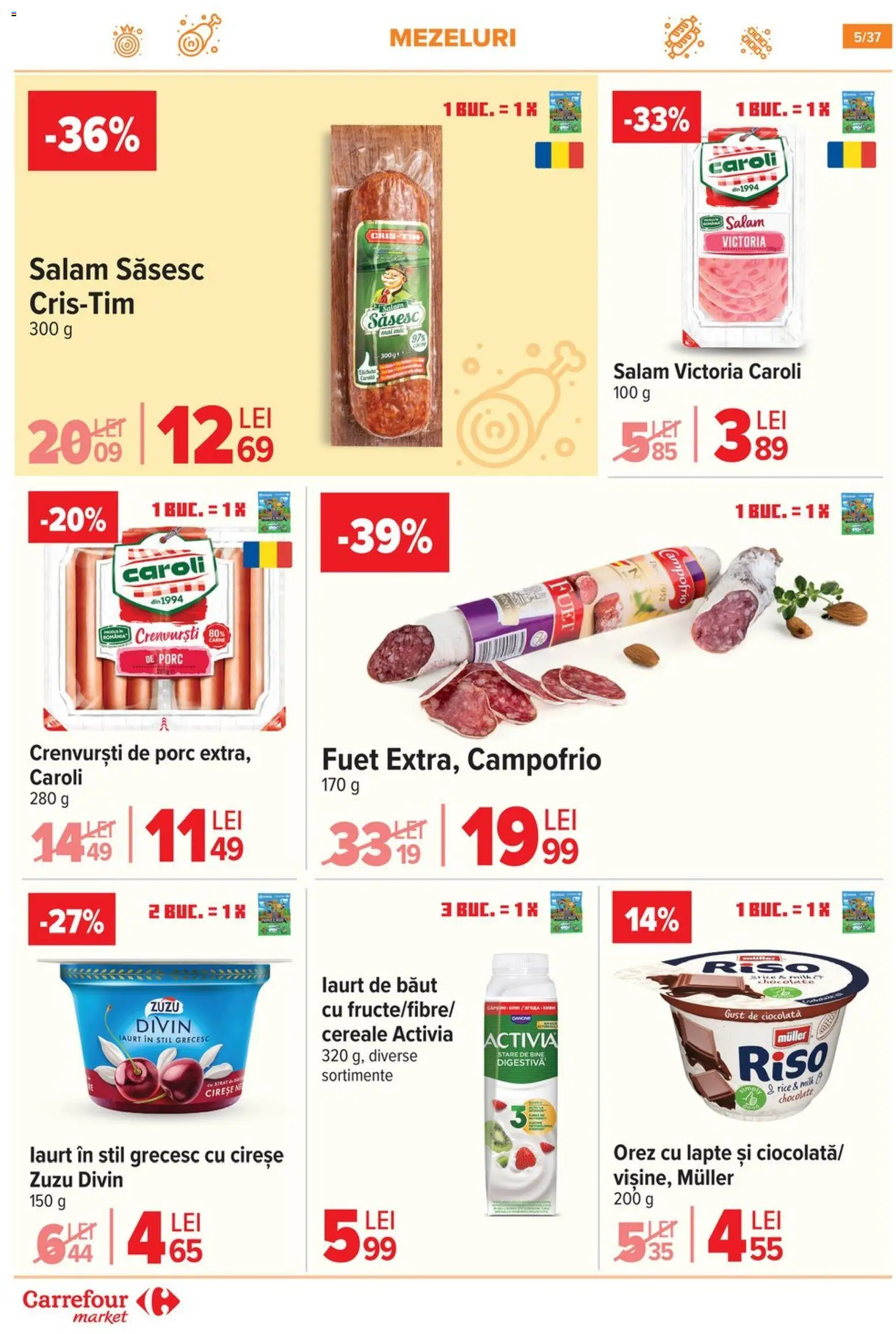 Noul catalog Carrefour – valabil de la 29.10.2025 | Pagină: 8 | Produse: Crenvurști, Ciocolată, Salam, Cereale