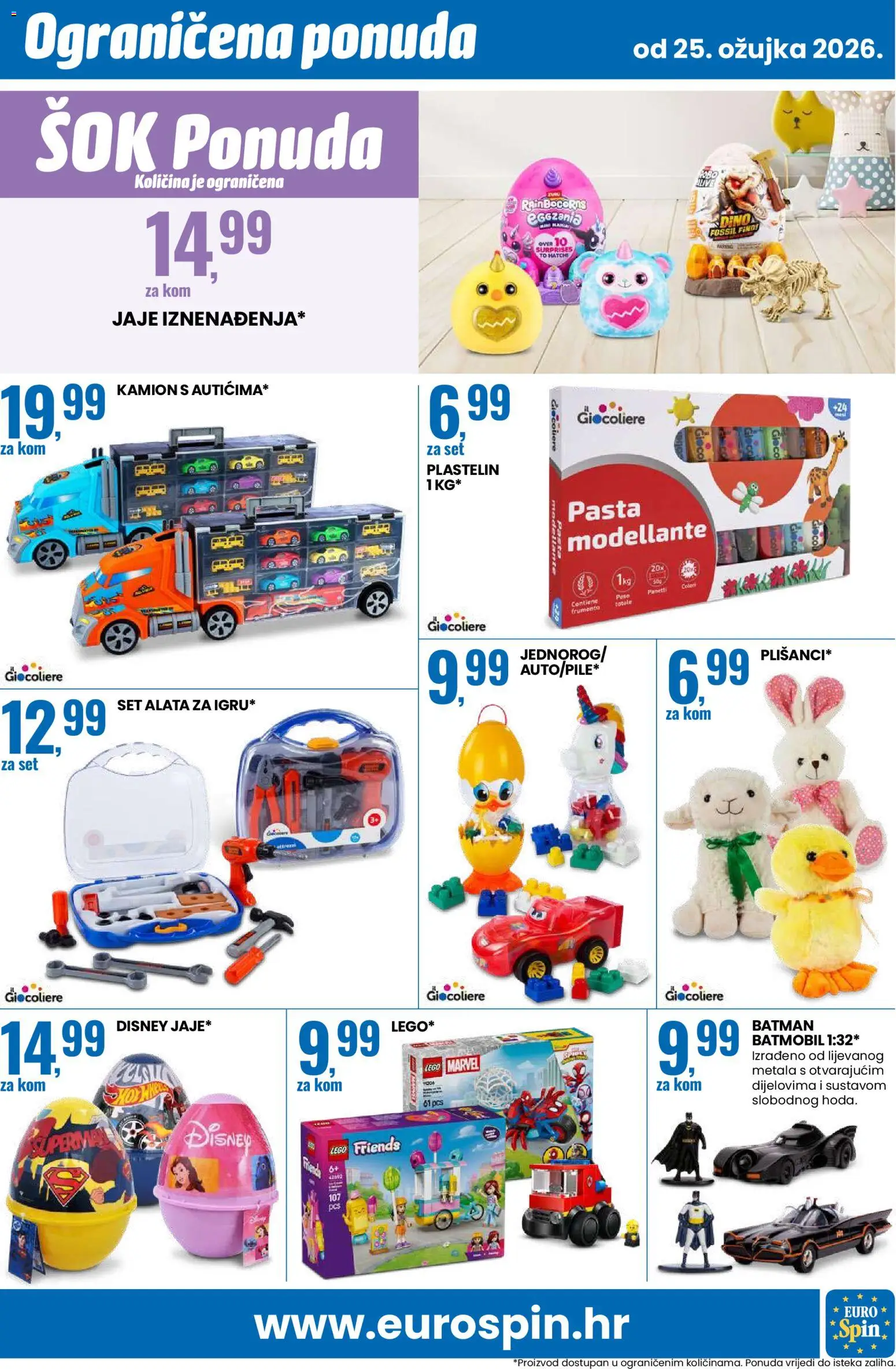 Eurospin katalog | vrijedi od 25.03.2026 | Stranica: 23 | Proizvodi: Sok, Pasta, Lego, Plastelin