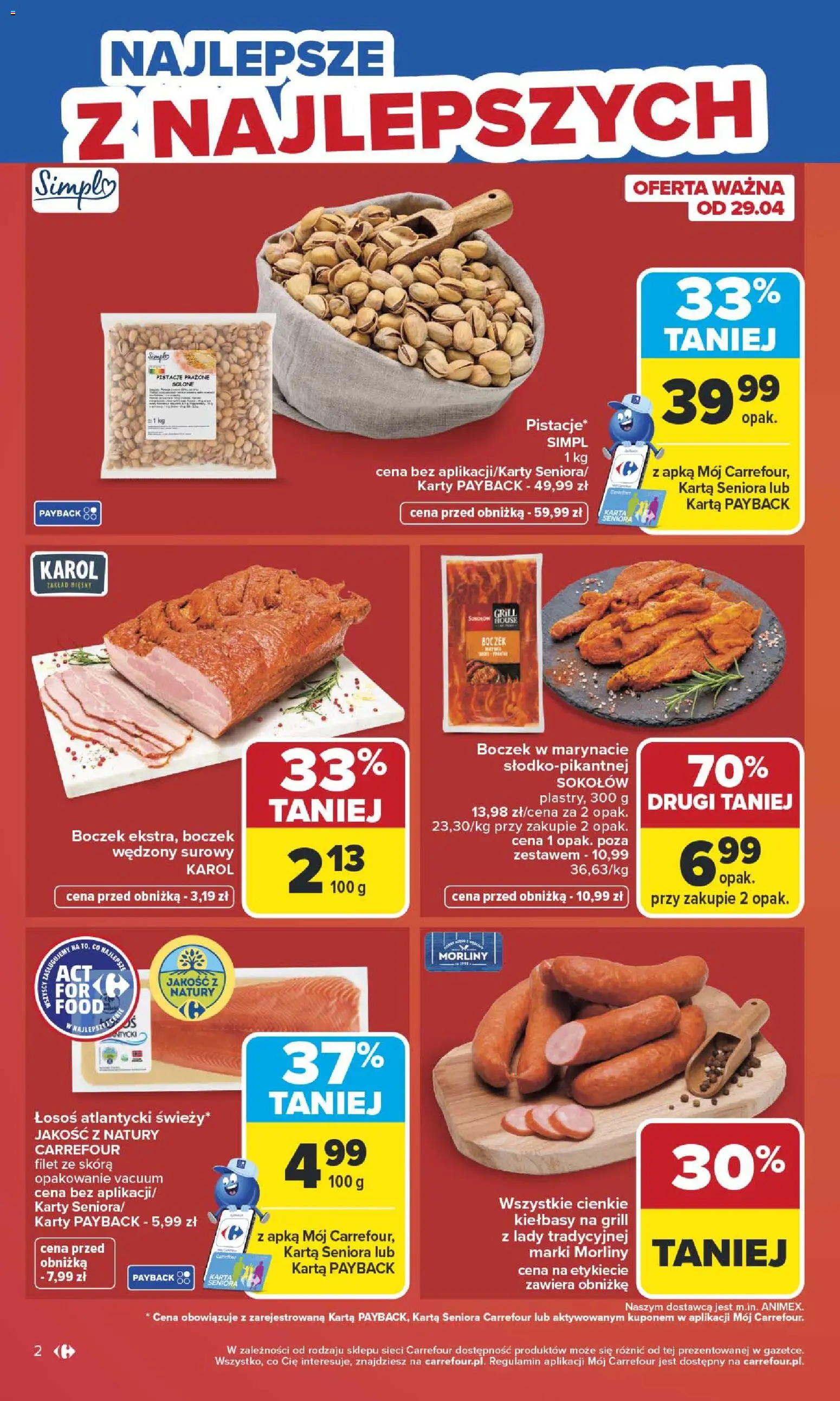 Carrefour gazetka od 27.04.2026 | Strona: 4 | Produkty: Karta, Łosoś atlantycki, Grill, Łosoś