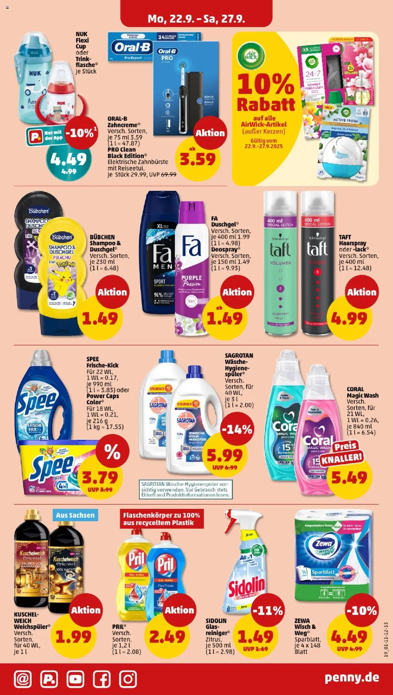 Penny - Thüringen – gültig ab 22.09.2025 | Seite: 21 | Produkte: Dusche, Shampoo, Duschgel, Zahnbürste