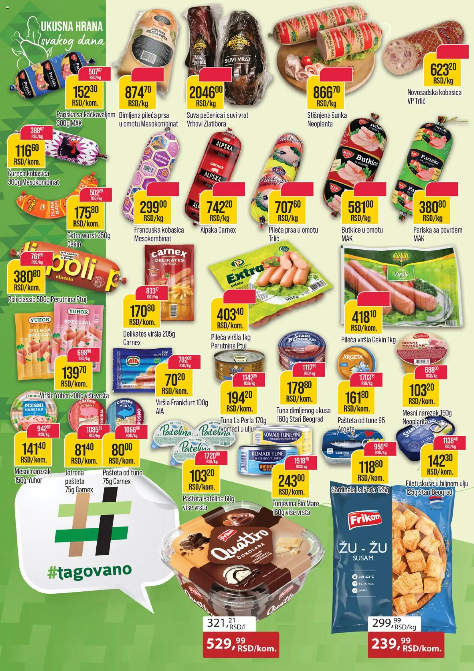 Zlatan Trag katalog - važi od 03.12.2025 | Strana: 6 | Proizvode: Skuša, Pečenica, Mesni narezak, Pašteta