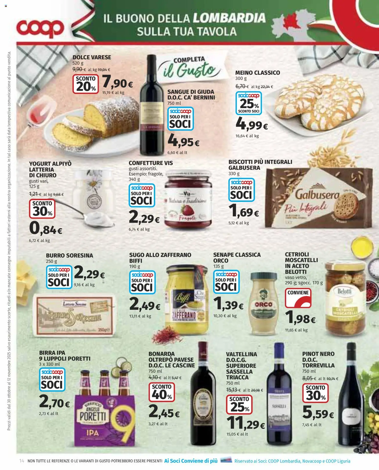 Volantino COOP del 30.10.2025 | Pagina: 14 | Prodotti: Yogurt, Birra, Sugo, Senape