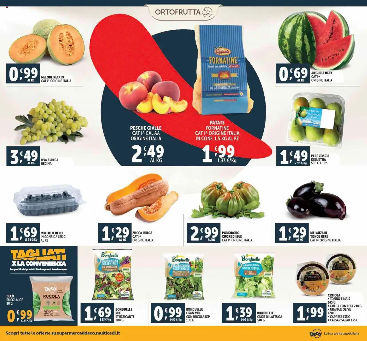 Volantino Decò del 21.08.2025 | Pagina: 8 | Prodotti: Rucola, Patate, Melanzane, Mais