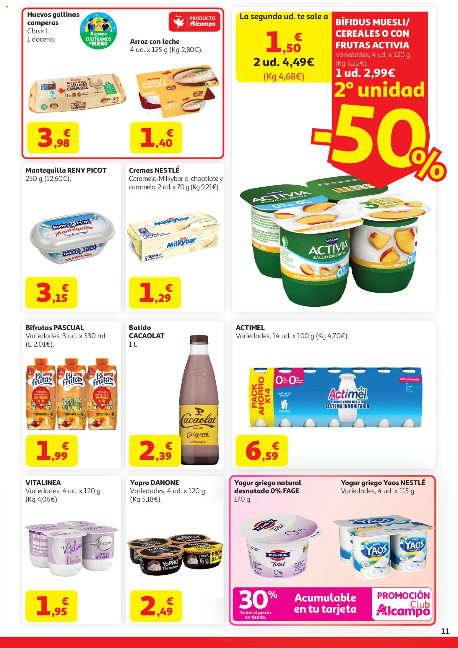 Alcampo HG Nacional │ válido desde el 21.04.2026 | Página: 11 | Productos: Leche, Μαγειρική εστία, Té, Συσκευή ροής