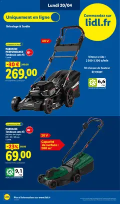 LIDL - Prévisualisation de PARKSIDE PERFORMANCE Tondeuse sans fil, Tondeuse sans fil avec garantie 5 ans valide à partir de 16.04.2026 | Page: 62 | Produits: Tondeuse