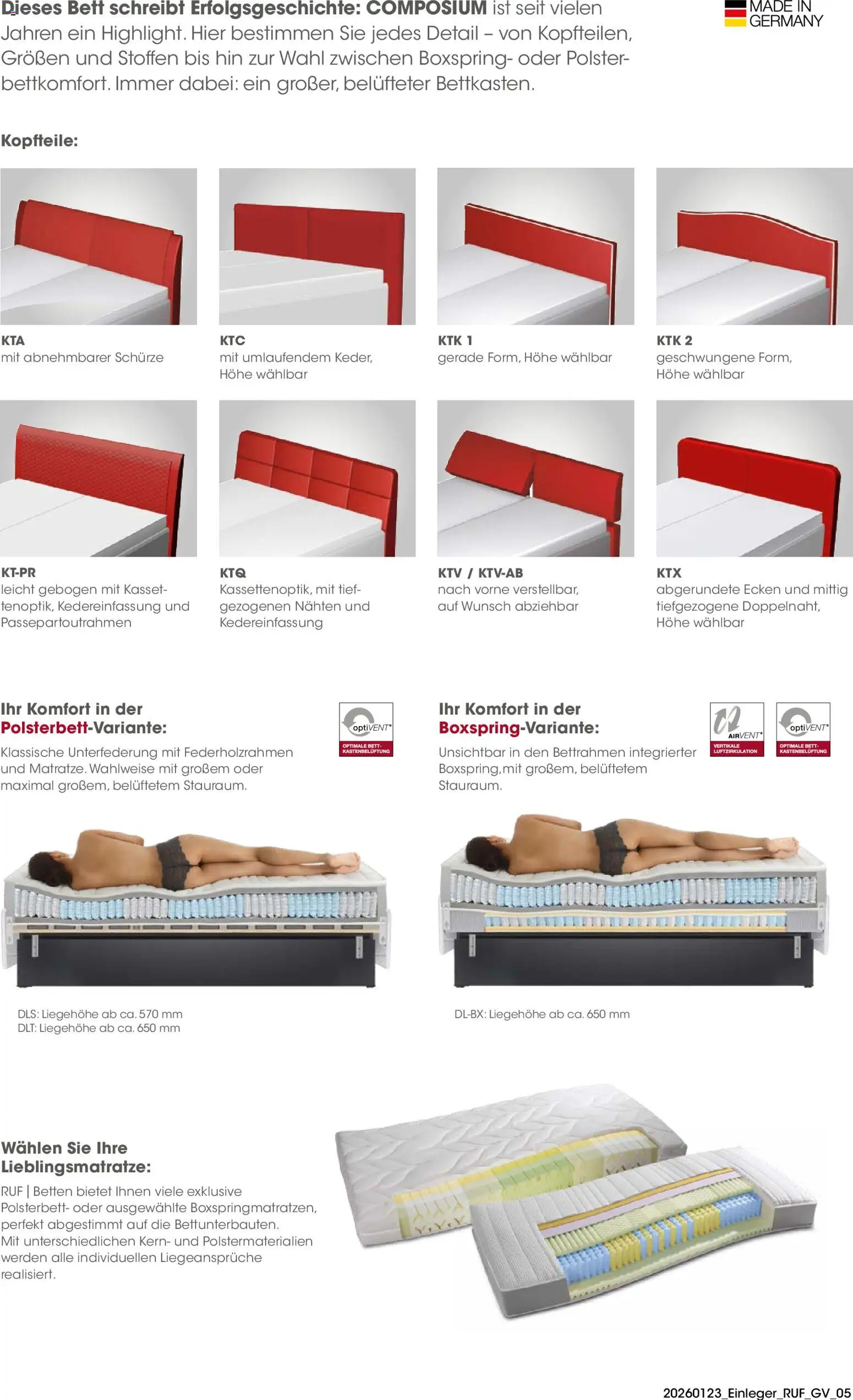 Möbel Martin  Schlafen, träumen, entspannen – gültig ab 23.01.2026 | Seite: 5 | Produkte: Bett, Polsterbett