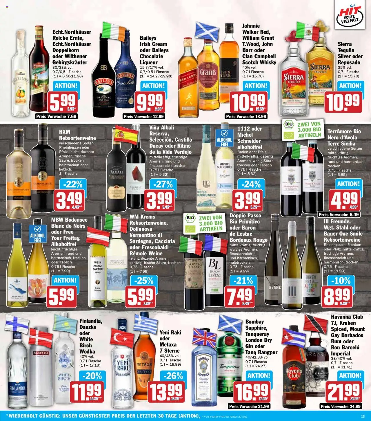 HIT - Bayern - gültig ab dem 11.08.2025 | Seite: 13 | Produkte: Rouge, Tequila, Doppio Passo, Baileys