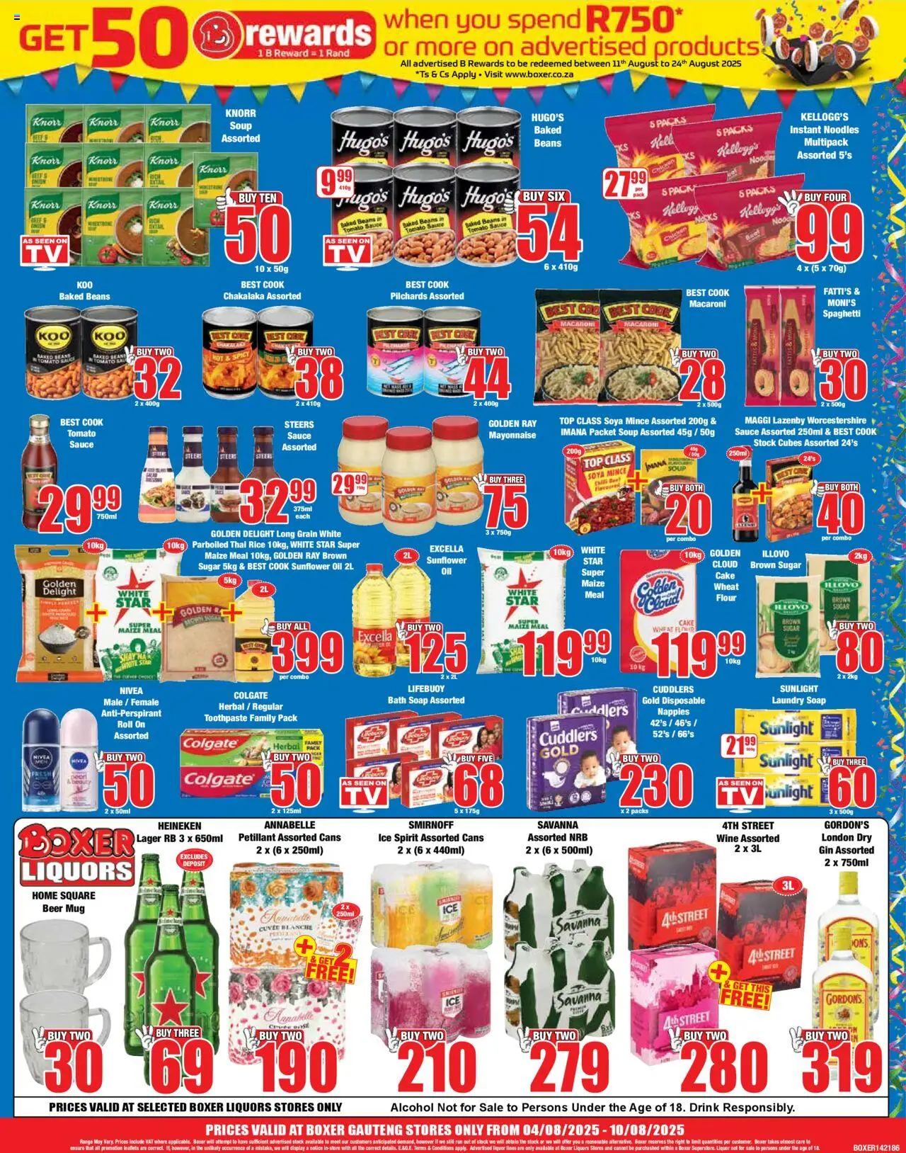 Boxer - Gauteng - Weekly Specials │ valid from 04.08.2025 | Page: 3 | Products: Pilchards, Mug, Tomato sauce, Soup
