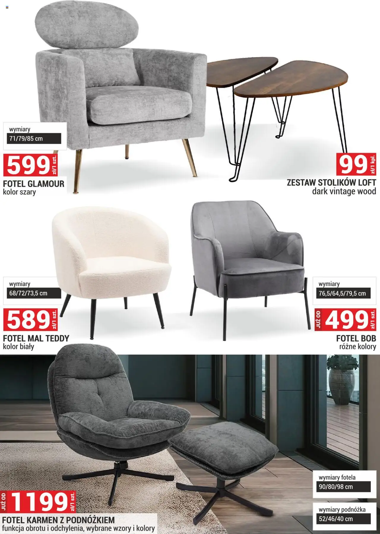 Merkury Market Gazetka - Meble, Wypoczynki, Materace od 01.08.2025 | Strona: 10 | Produkty: Fotel, Bób