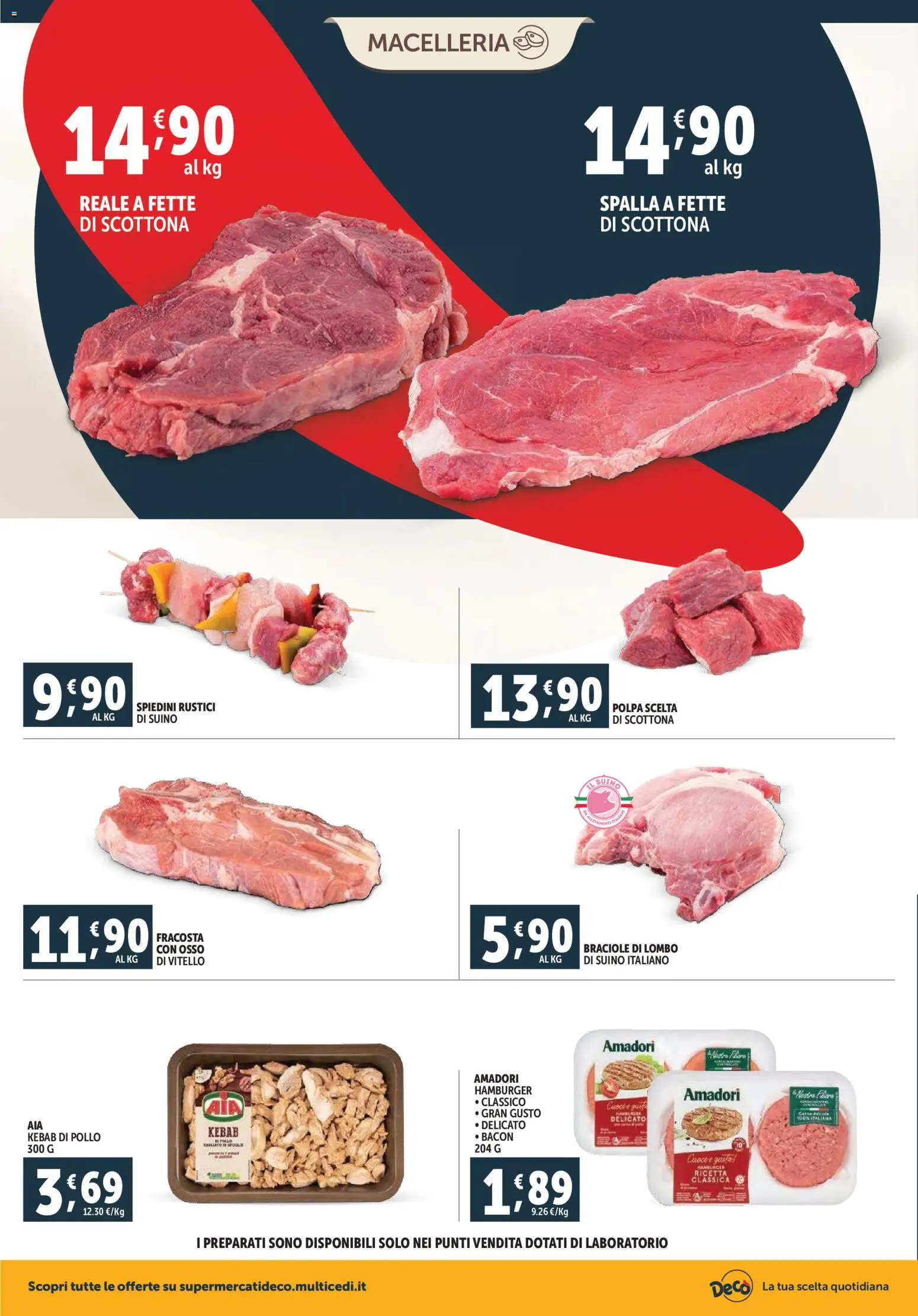 Volantino Decò del 20.11.2025 | Pagina: 4 | Prodotti: Pollo, Suino, Hamburger, Spiedini