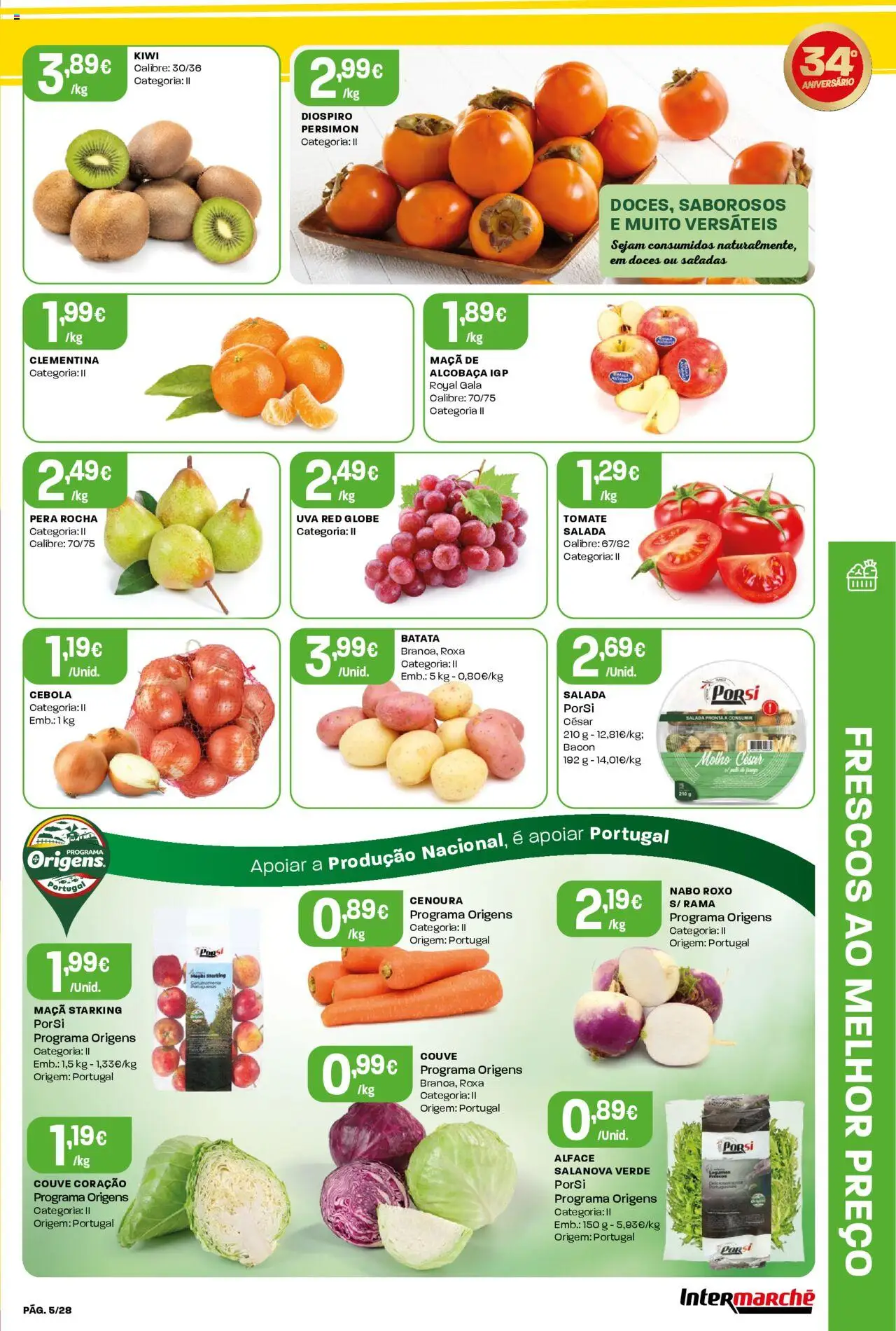 Intermarché Folheto Contact │ válido de 16.10.2025 | Página: 5 | Produtos: Cebola, Maça, Doces, Salada
