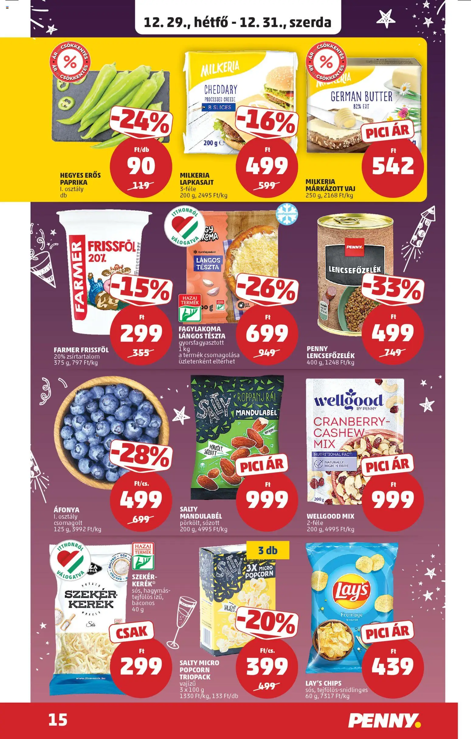 PENNY akciós ujság - amely érvényes a következő dátumtól: 27.12.2025 | Oldal: 19 | Termékek: Áfonya, Lapkasajt, Vaj, Tészta