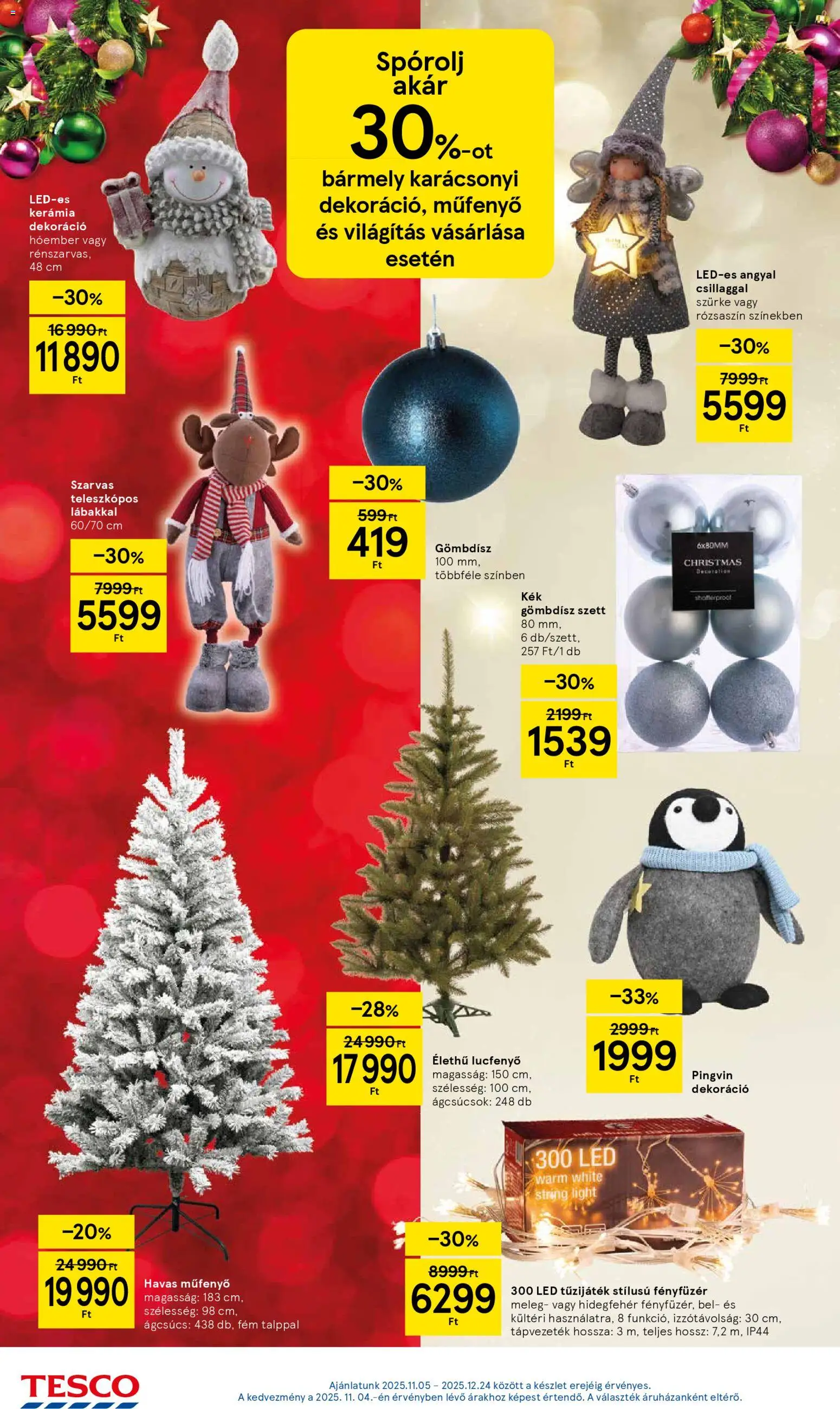 Tesco akciós ujság - amely érvényes a következő dátumtól: 04.12.2025 | Oldal: 18 | Termékek: Fényfüzér, Dekoráció
