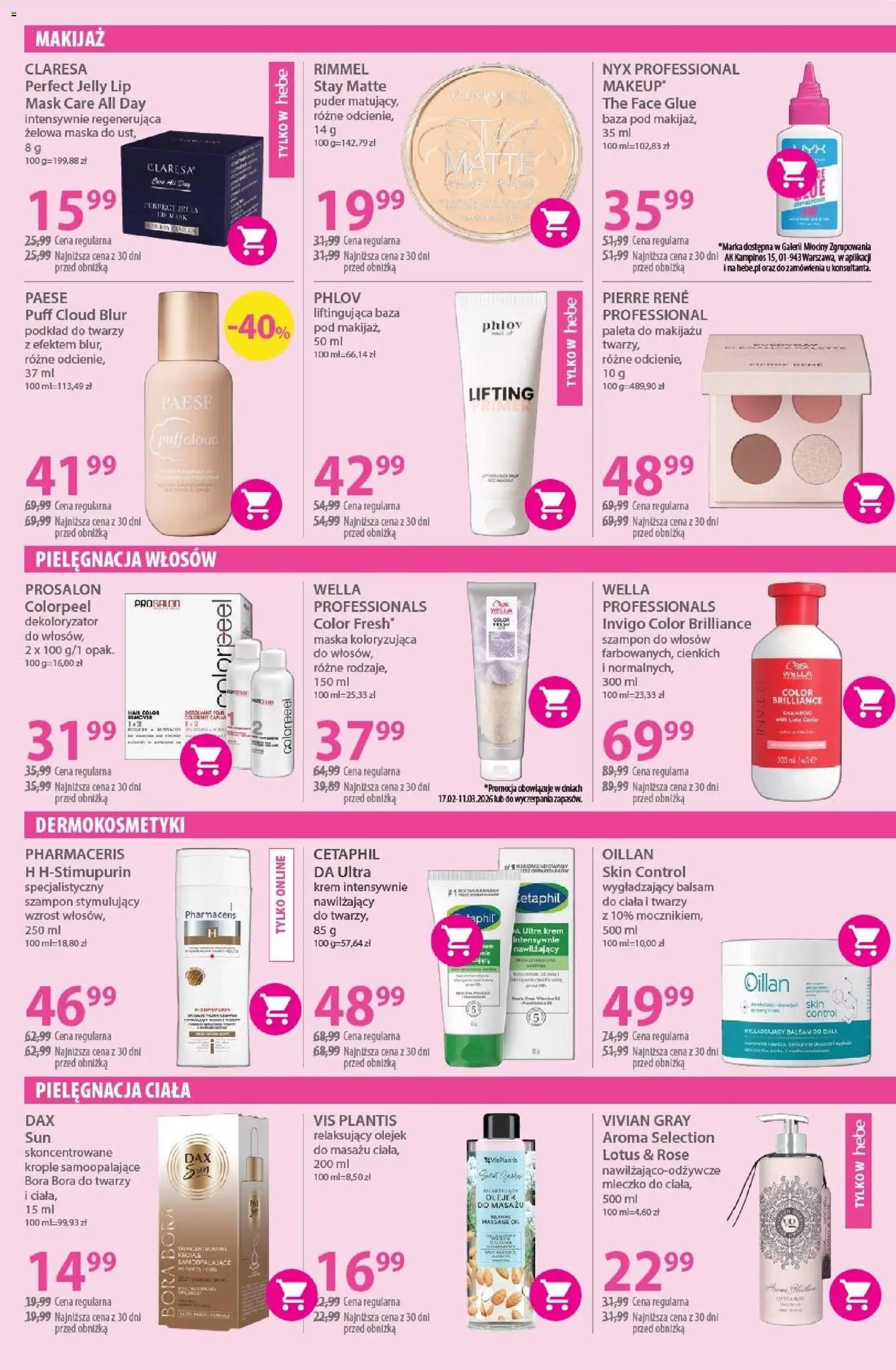 Hebe Gazetka od 17.02.2026 | Strona: 3 | Produkty: Szampon, Body, Maska, Podkład do twarzy