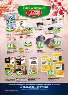 Społem Gazetka od 01.09.2025 | Strona: 8 | Produkty: Ocet, Kasza, Makaron, Sałatka